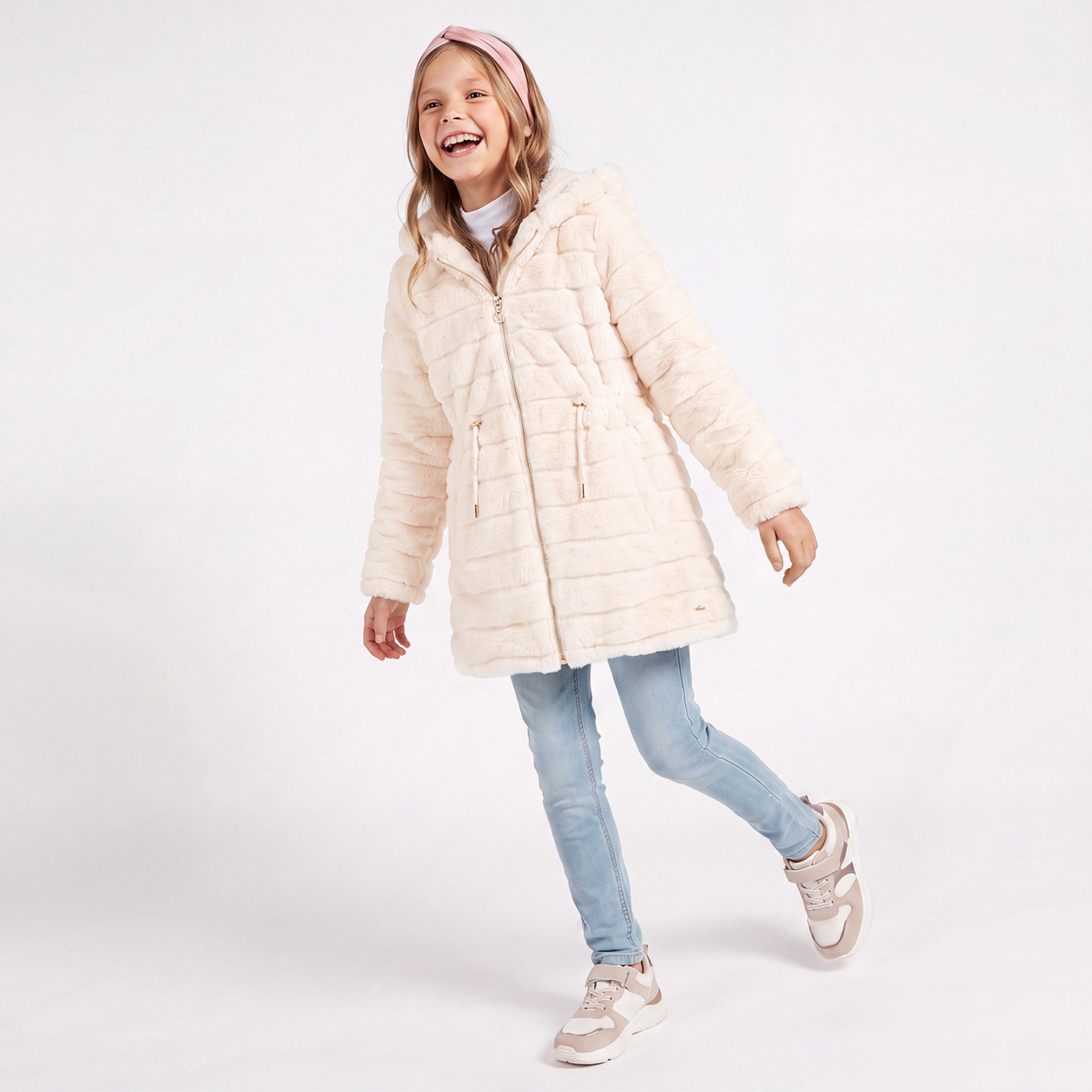 Eligo Plush Jacket with Zip Closure-girls-clothing-winterwear-jacketsandcoats-image-5
