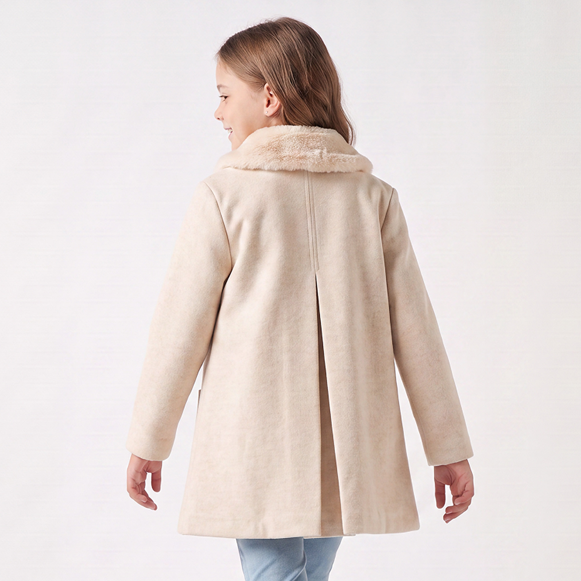 Faux Fur Jacket with Long Sleeves-girls-clothing-winterwear-jacketsandcoats-image-3