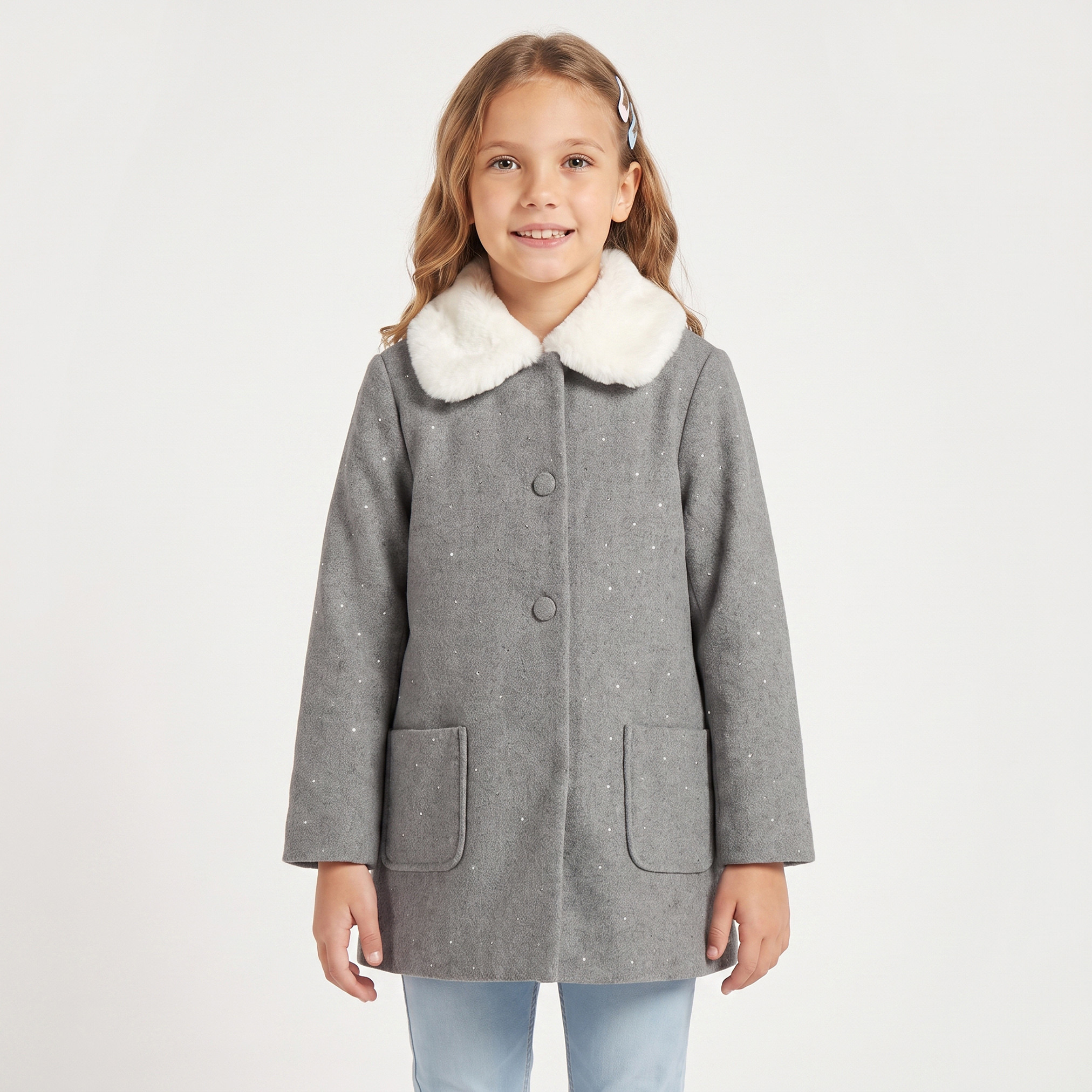 جاكيت من الفرو الصناعي بأكمام طويلة من إليجو-girls-clothing-winterwear-jacketsandcoats-image-1