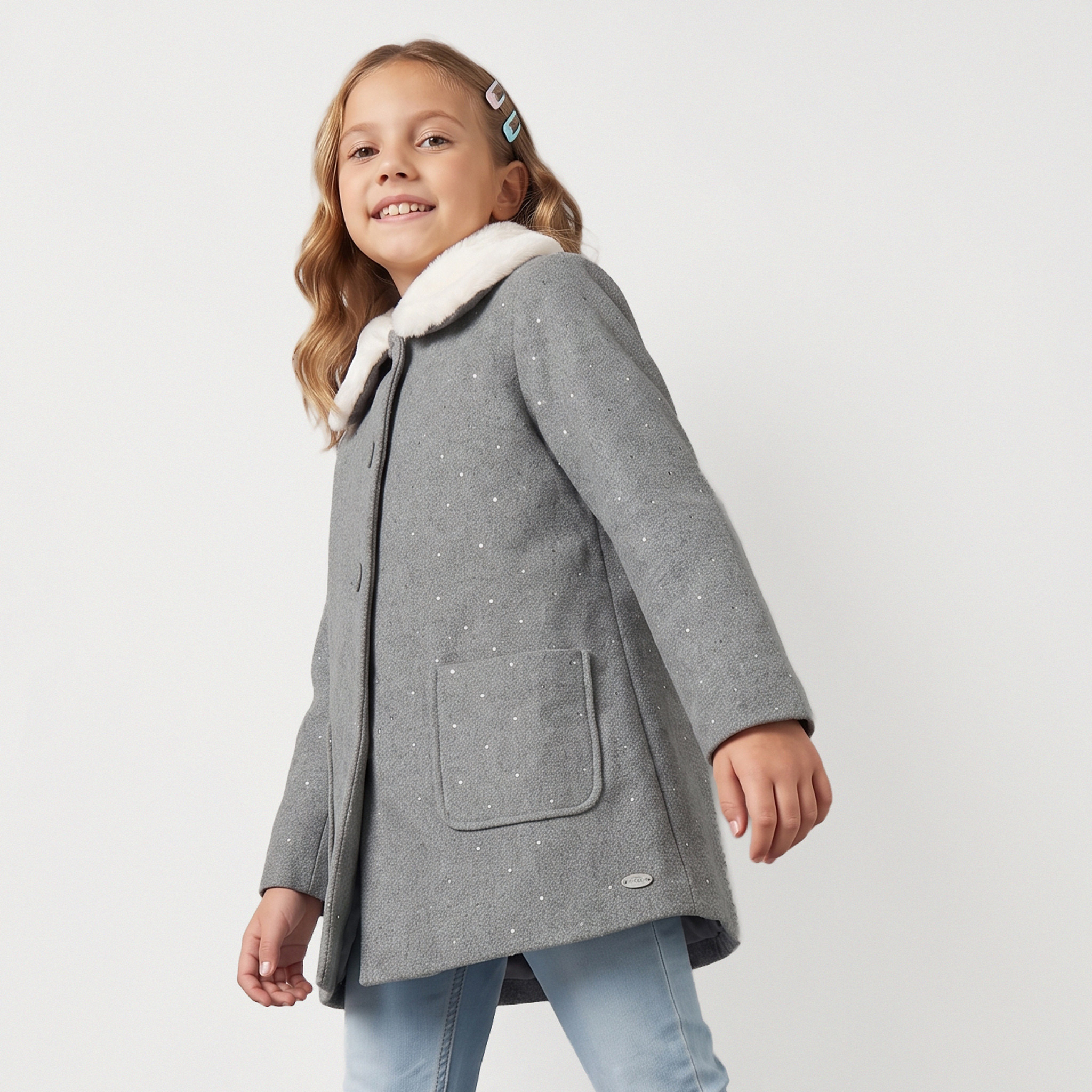 جاكيت من الفرو الصناعي بأكمام طويلة من إليجو-girls-clothing-winterwear-jacketsandcoats-image-2