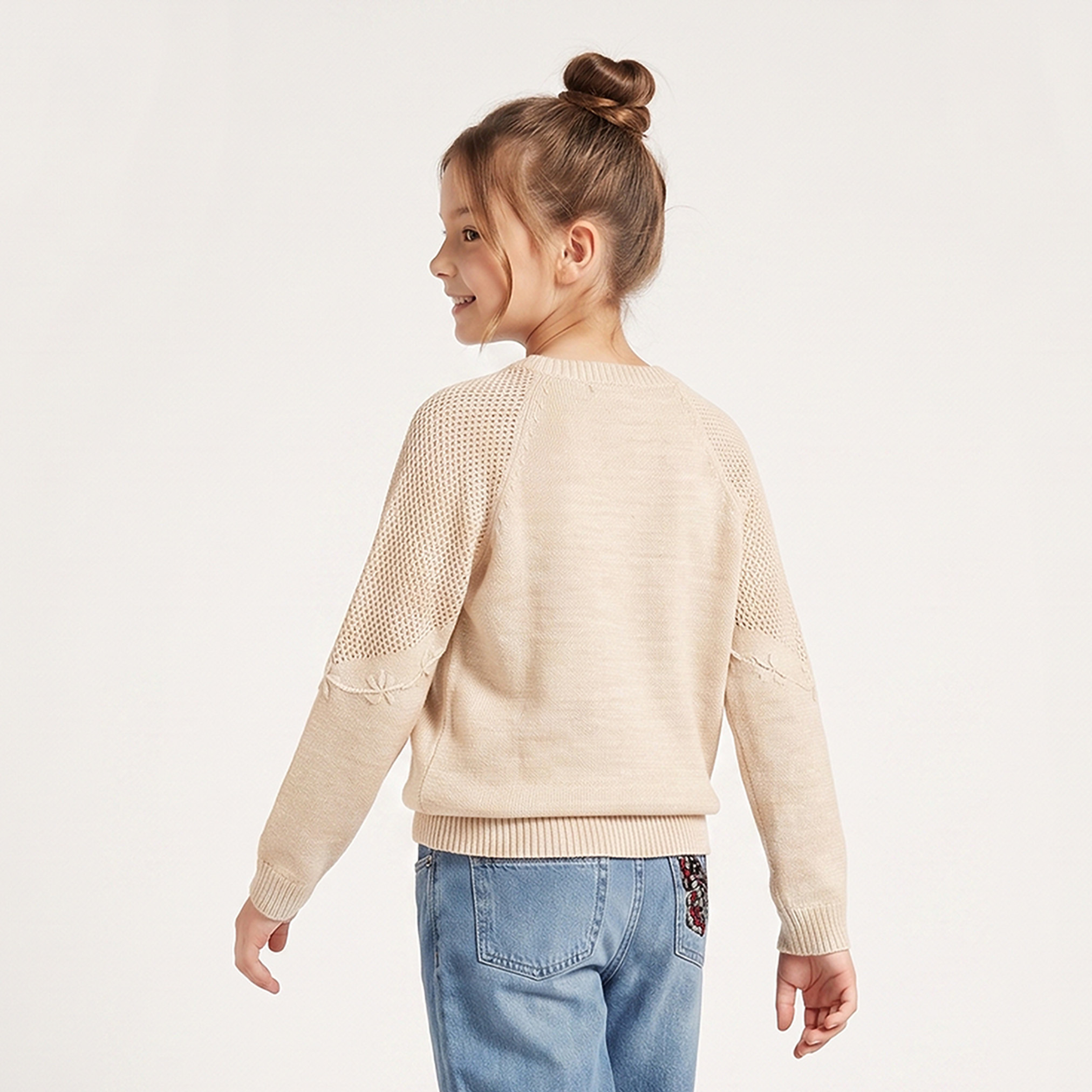 كنزة مطرزة بأكمام طويلة من إليجو-girls-clothing-jumpersandcardigans-image-3