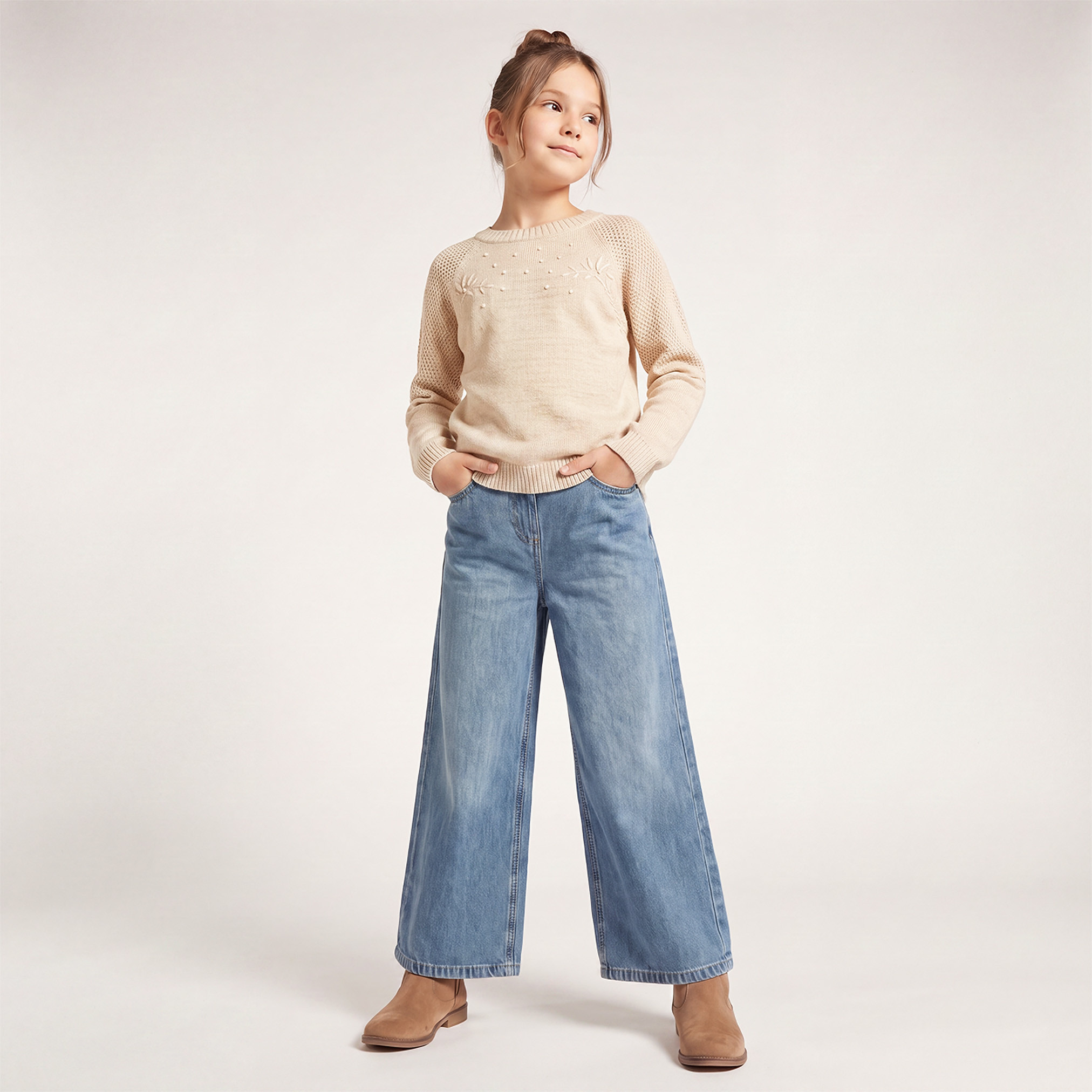 كنزة مطرزة بأكمام طويلة من إليجو-girls-clothing-jumpersandcardigans-image-4