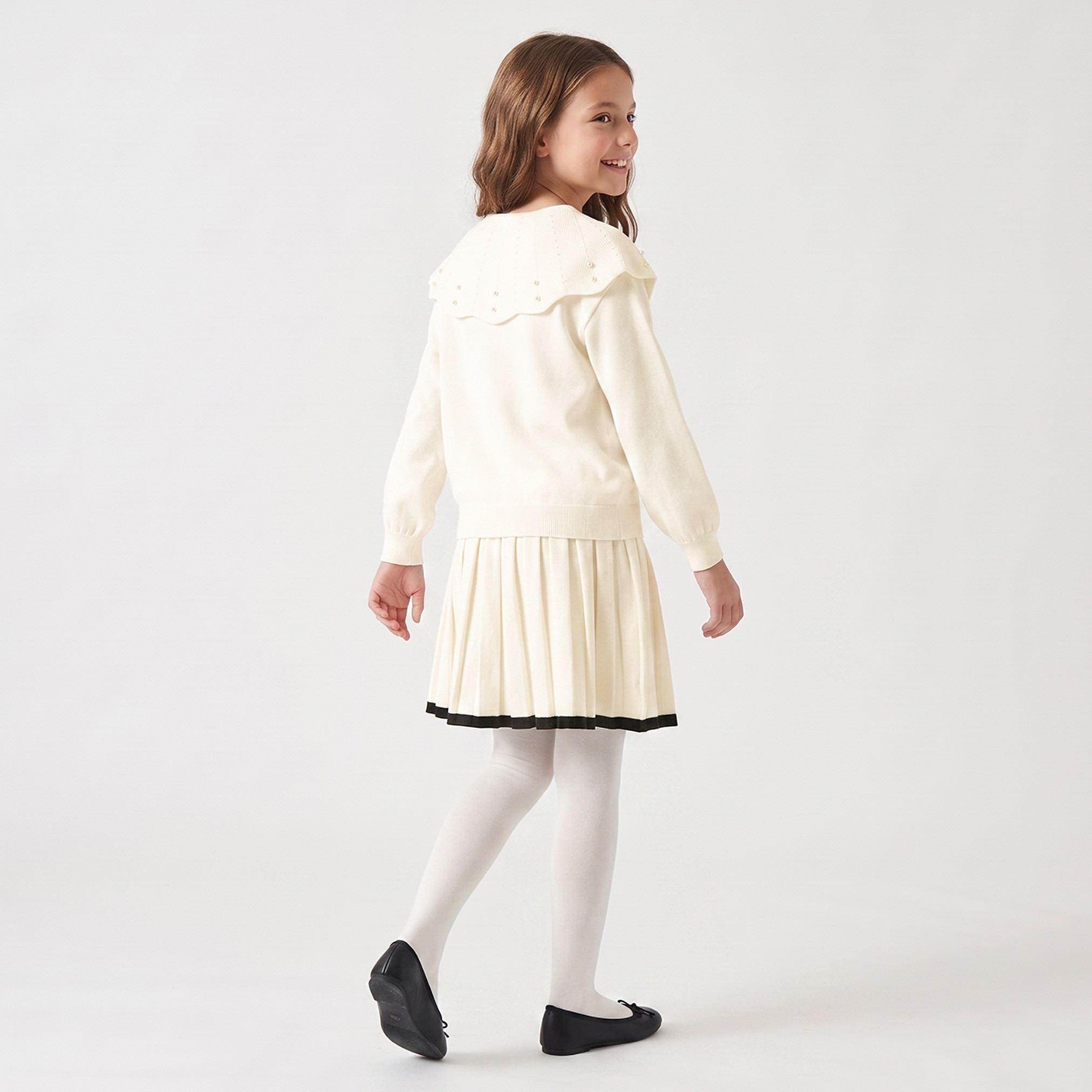 Eligo Collared Long Sleeves Sweater and Skirt Set with Tights-girls-clothing-setsandcoords-image-2