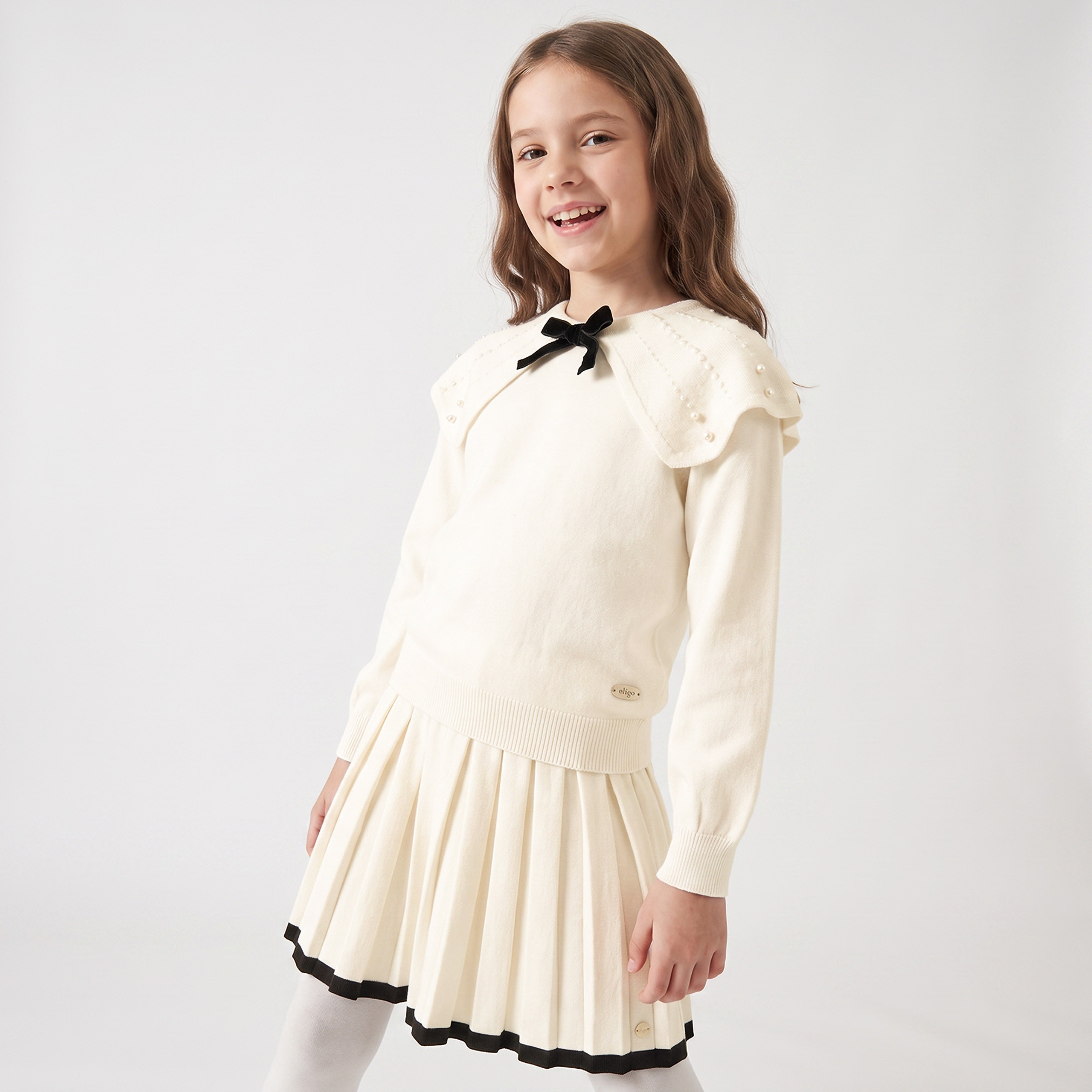 Eligo Collared Long Sleeves Sweater and Skirt Set with Tights-girls-clothing-setsandcoords-image-5