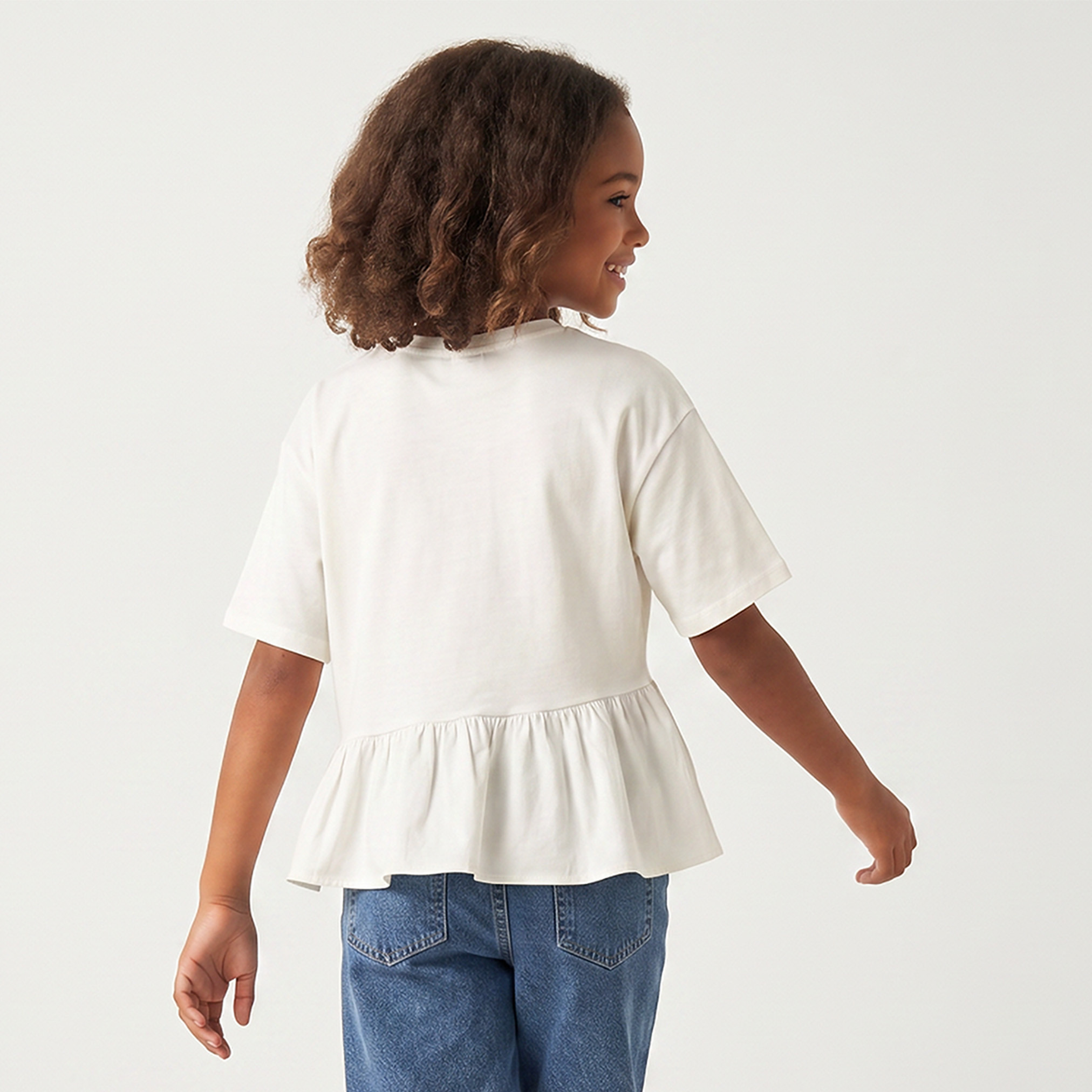بلوزة بخصر كشكش وبرقبة مستديرة وأكمام قصيرة وطبعات من لي كوبر-girls-clothing-tops-tshirtsandtops-image-3