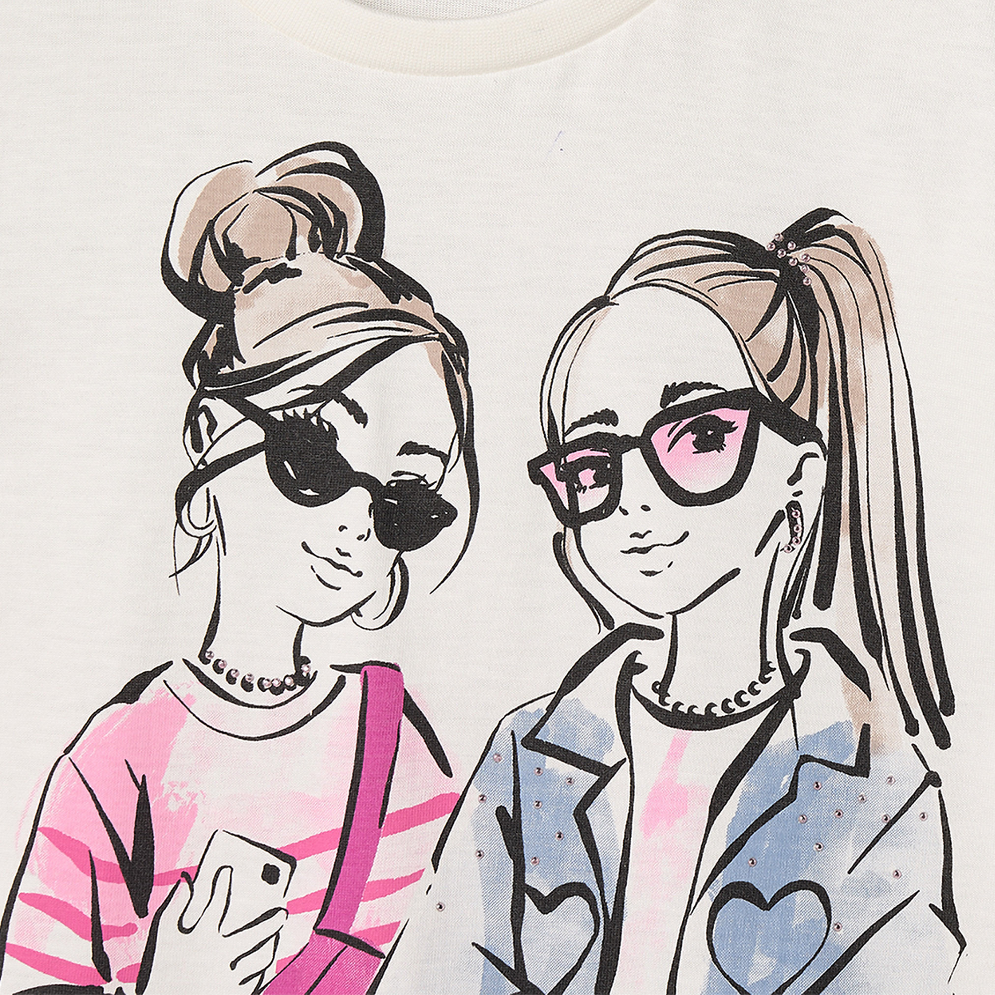 بلوزة بخصر كشكش وبرقبة مستديرة وأكمام قصيرة وطبعات من لي كوبر-girls-clothing-tops-tshirtsandtops-image-4