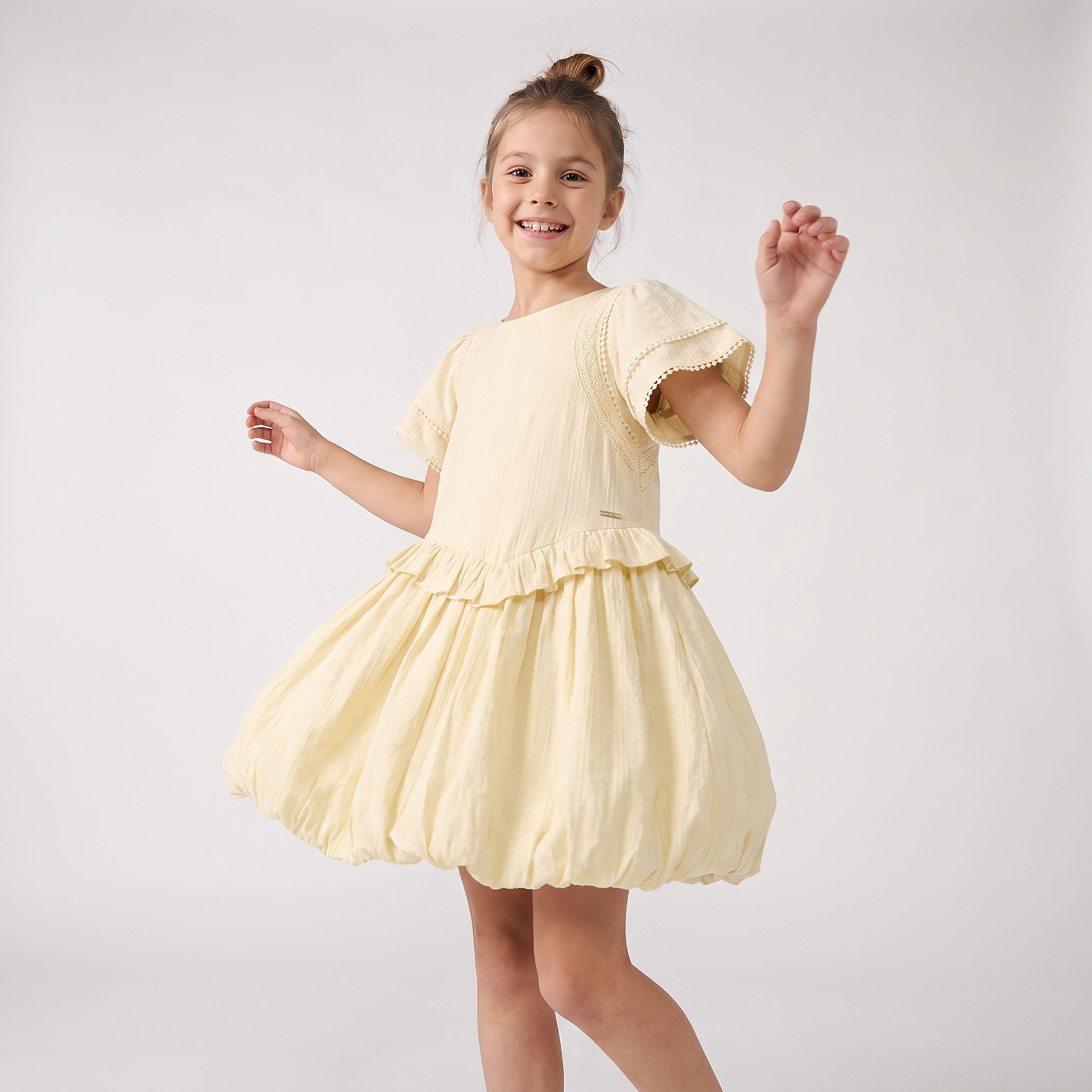 Lee Cooper Round Neck Short Sleeves Knee Length A-line Dress with Textured Detail-girls-clothing-dressesandjumpsuits-image-1