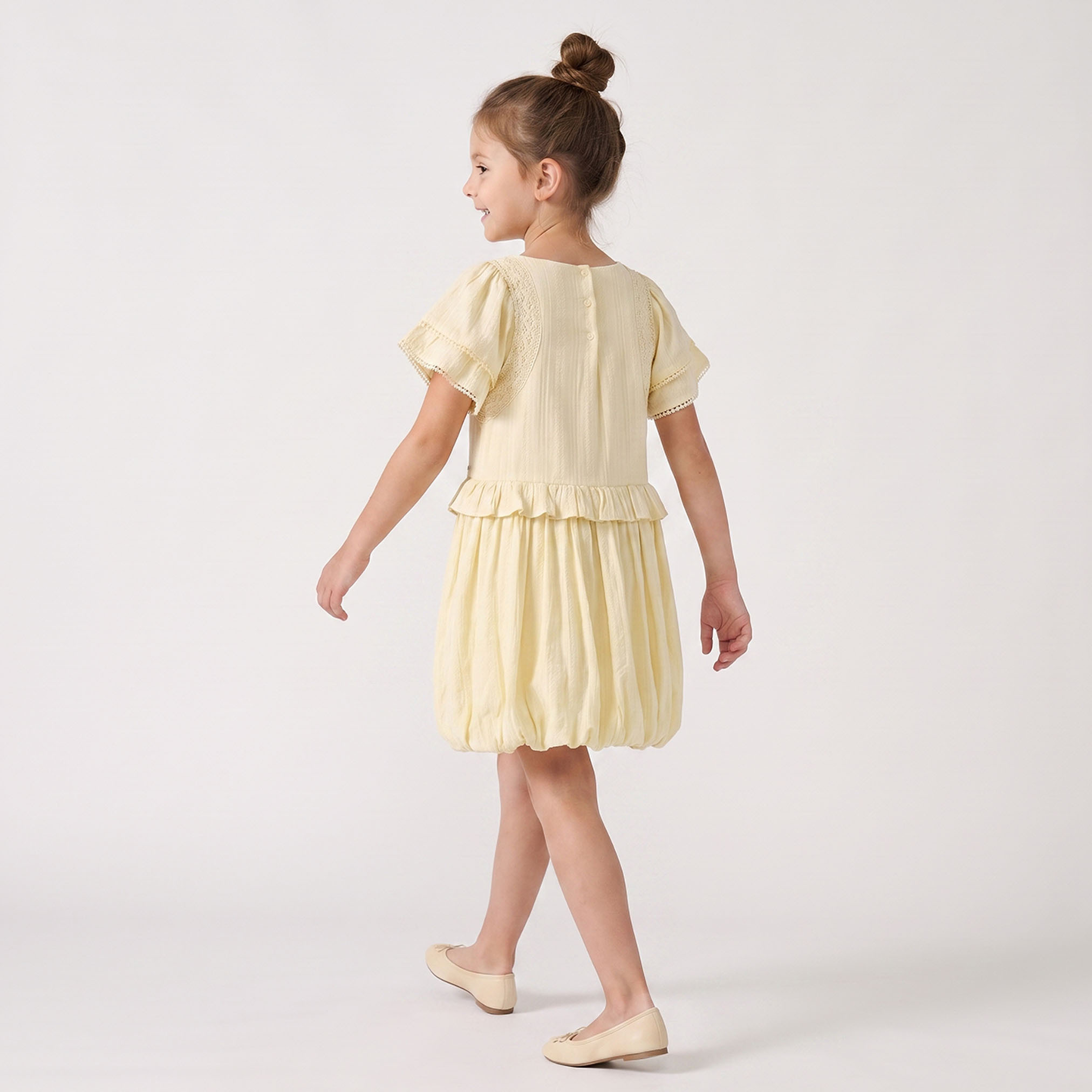 Lee Cooper Round Neck Short Sleeves Knee Length A-line Dress with Textured Detail-girls-clothing-dressesandjumpsuits-image-3