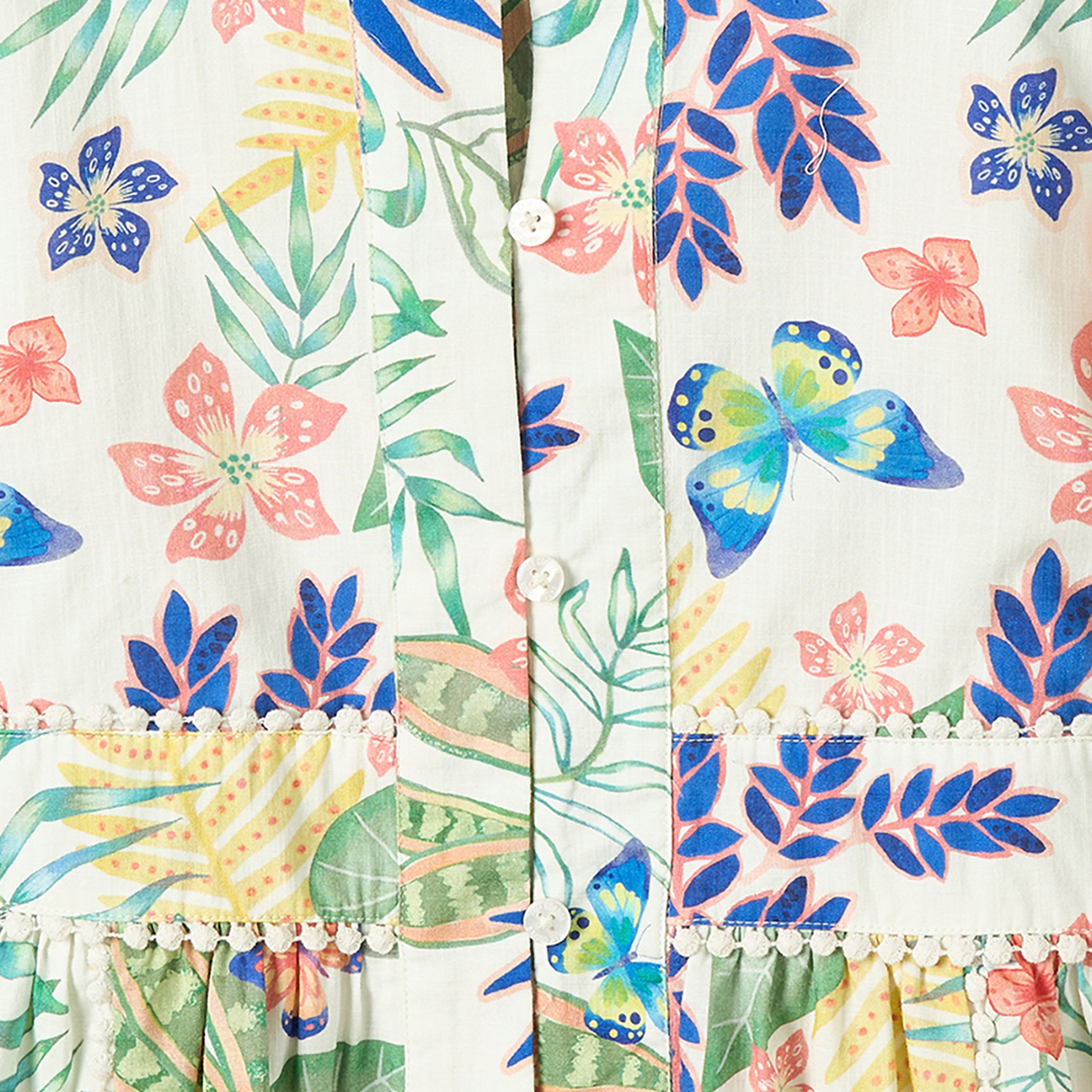 Lee Cooper Round Neck Short Sleeves Knee Length Dress with Floral Print-girls-clothing-dressesandjumpsuits-image-3