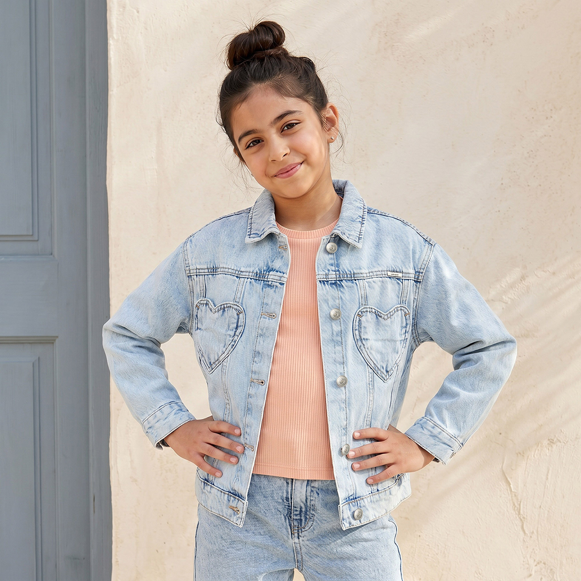 جاكيت بتصميم شكل قلب مع إغلاق بزر من لي كوبر-girls-clothing-jacketsandcoats-image-1