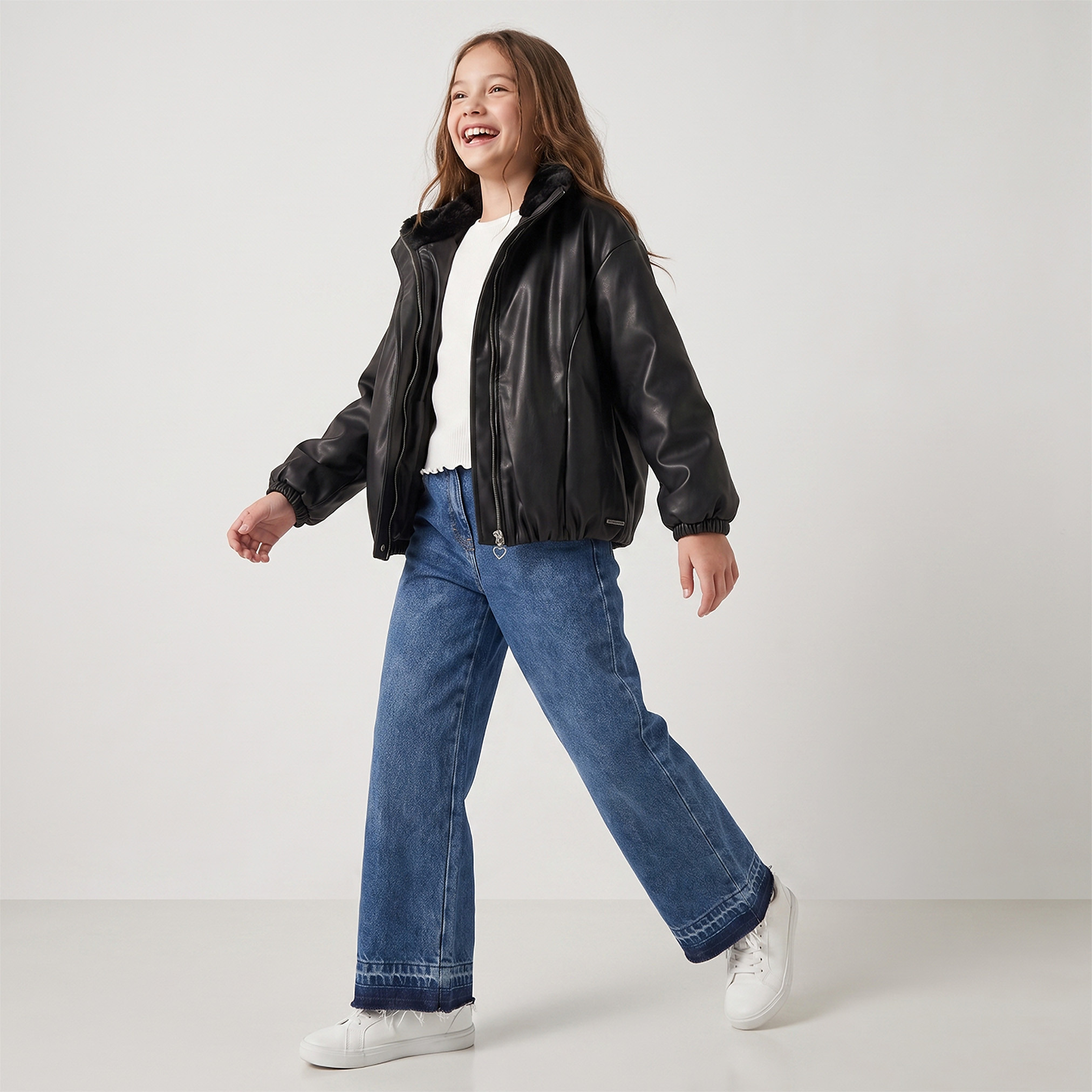 جاكيت جلد صناعي بسحاب إغلاق من لي كوبر-girls-clothing-winterwear-jacketsandcoats-image-2
