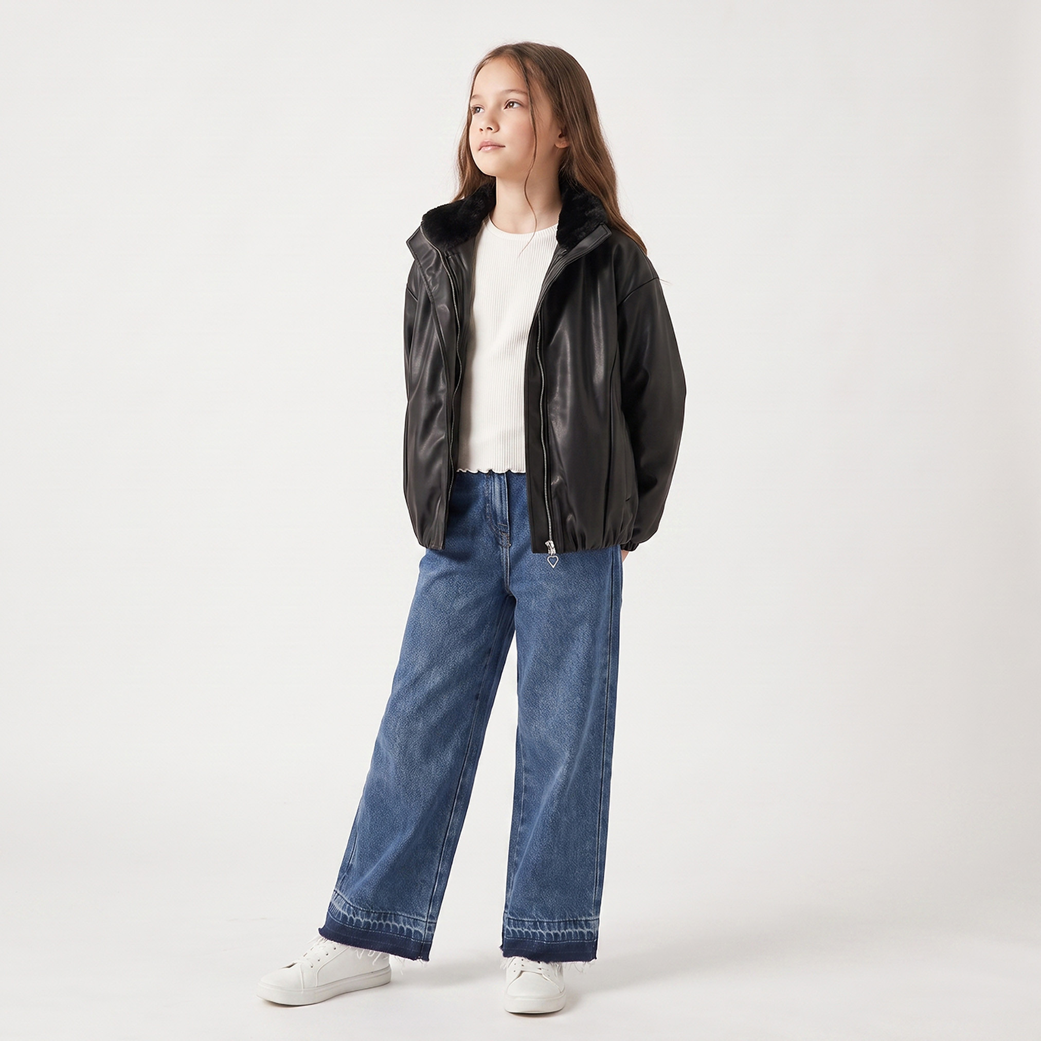 جاكيت جلد صناعي بسحاب إغلاق من لي كوبر-girls-clothing-winterwear-jacketsandcoats-image-5