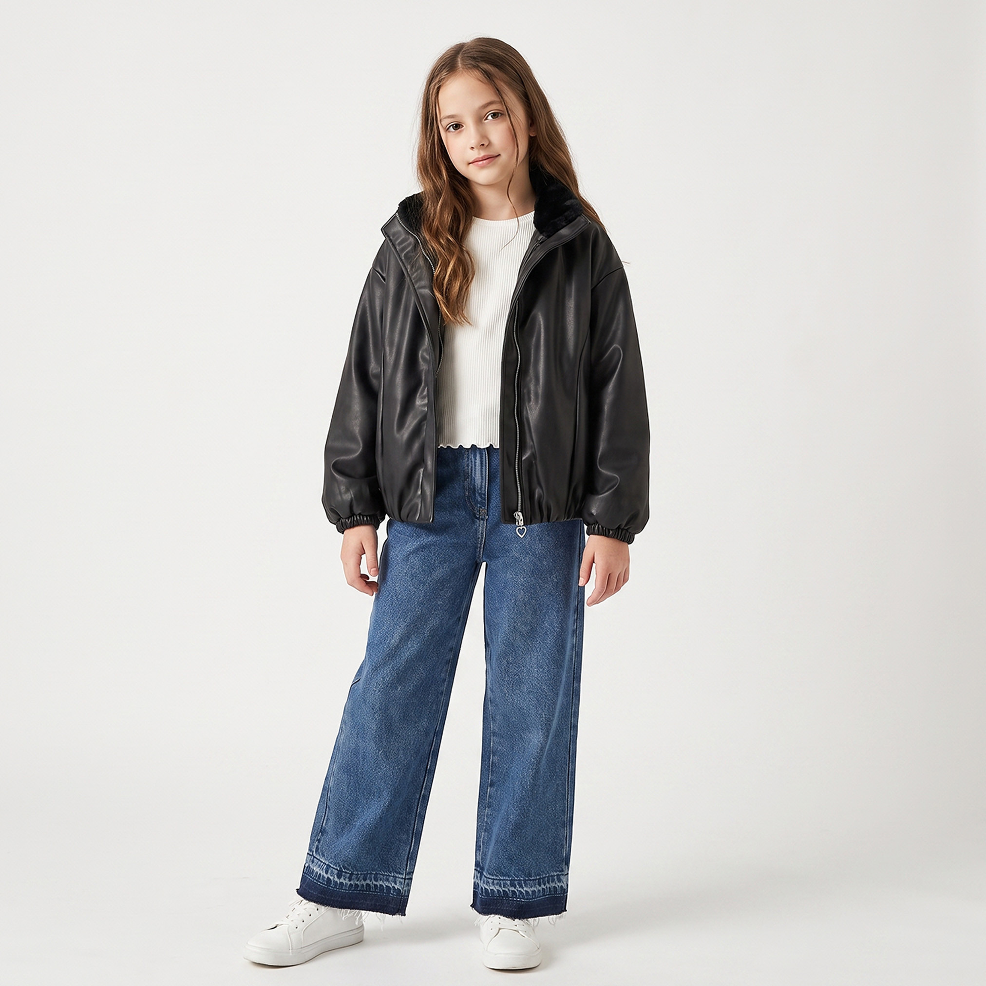 جاكيت جلد صناعي بسحاب إغلاق من لي كوبر-girls-clothing-winterwear-jacketsandcoats-image-6
