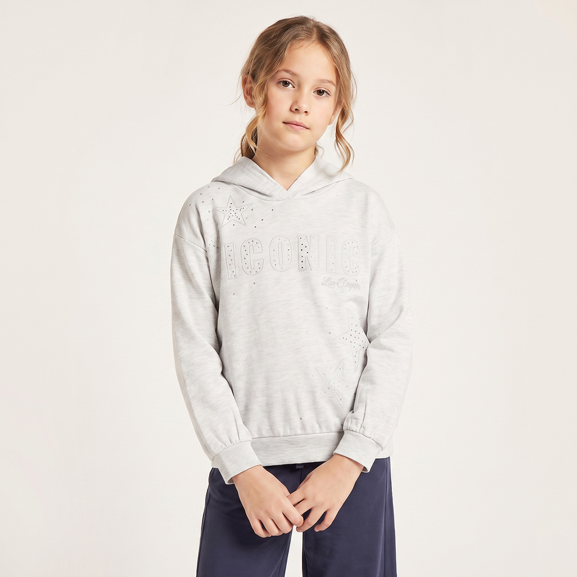 Lee Cooper Hooded Sweatshirt with Long Sleeves-girls-clothing-sweatshirts-image-1