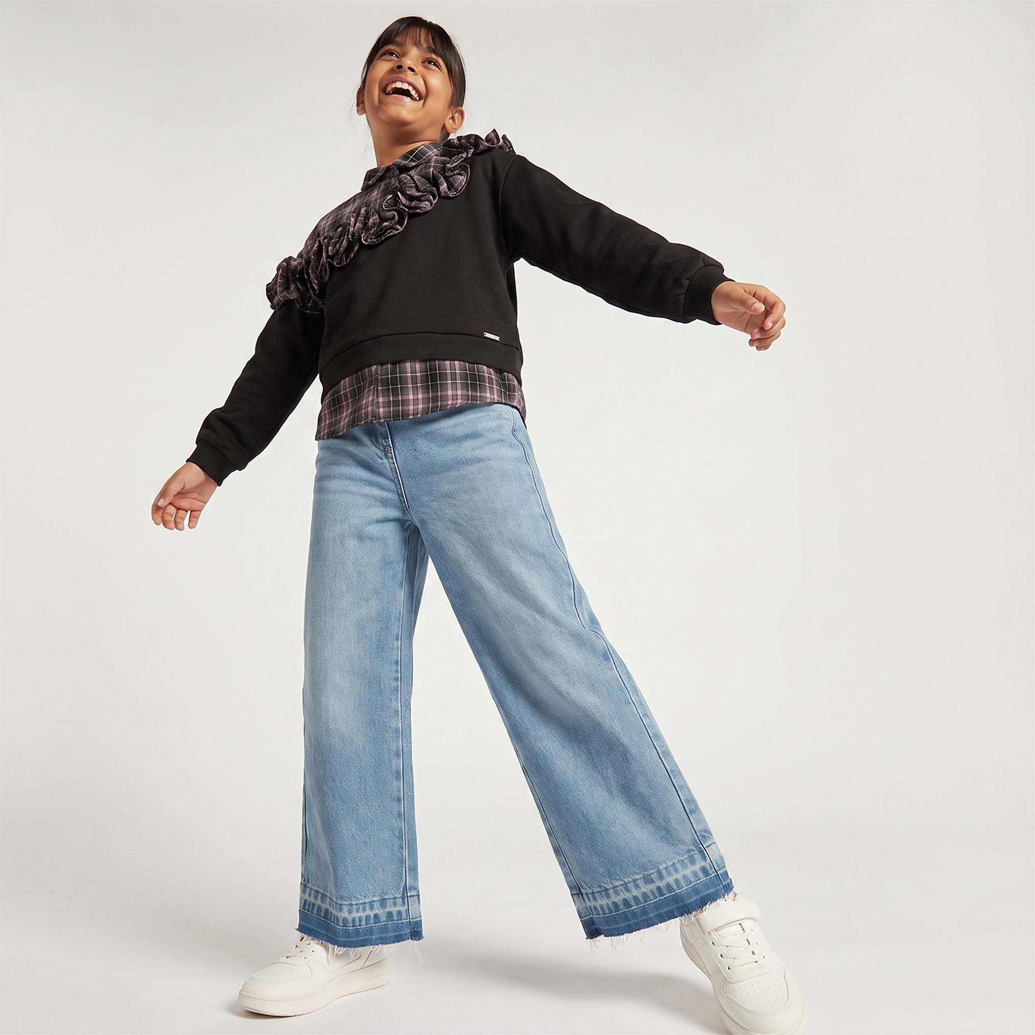 سويت شيرت بأكمام طويلة وبحافة كشكش من لي كوبر-girls-clothing-sweatshirts-image-4