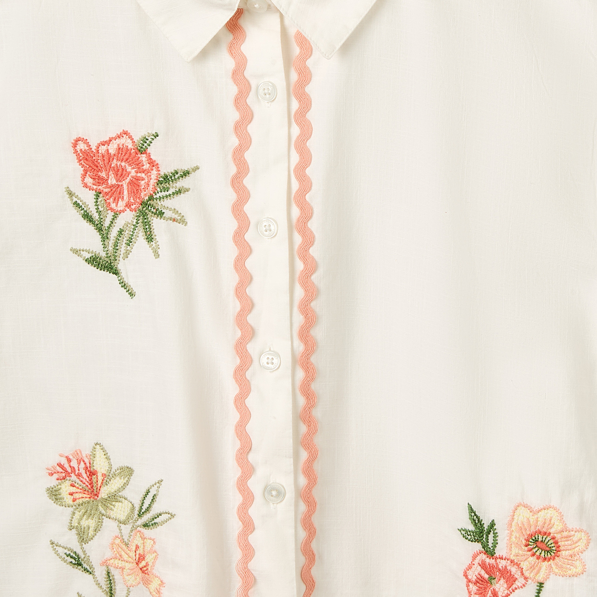 طقم شورت وقميص بياقة عادية وأكمام قصيرة وتطريز أزهار من لي كوبر-girls-clothing-setsandcoords-image-5