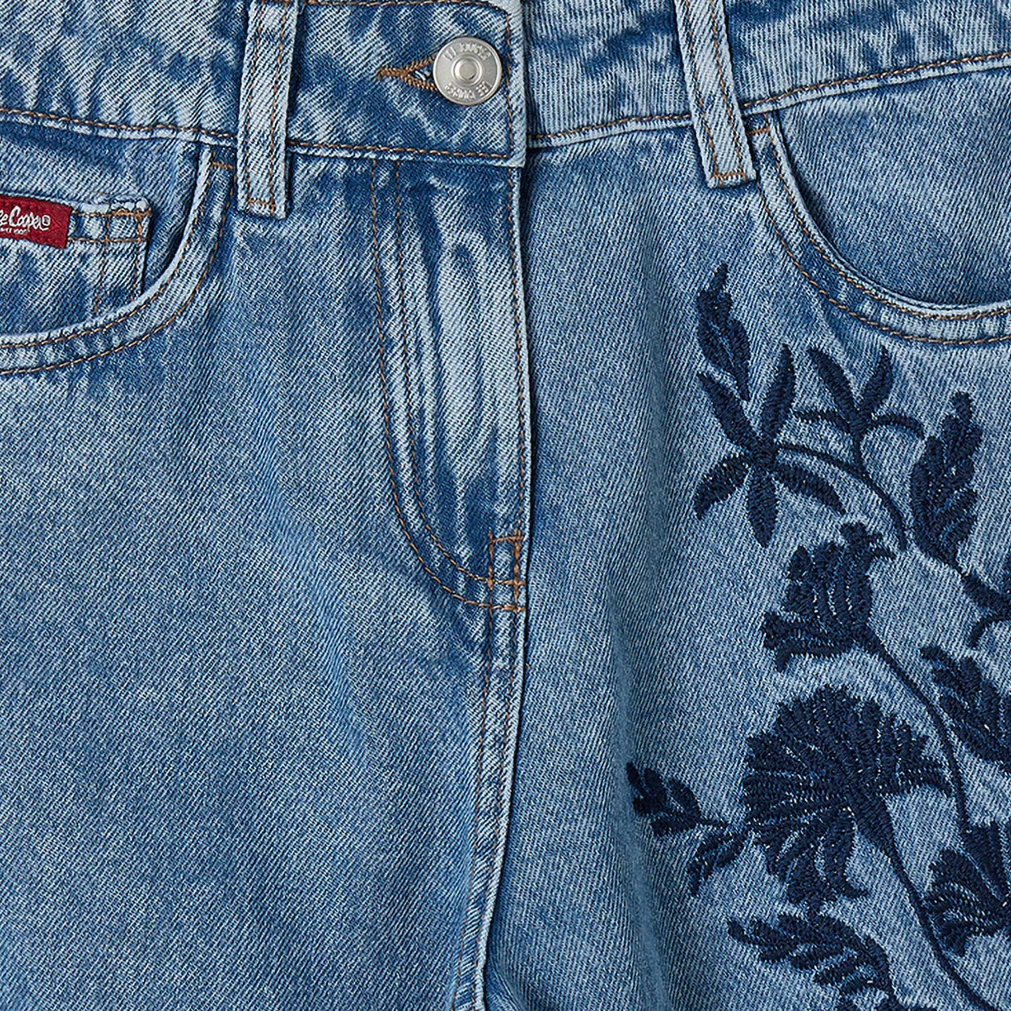 Lee Cooper Jeans with Embroidery- Buttoned Waist-girls-clothing-bottoms-jeansandjoggers-image-4