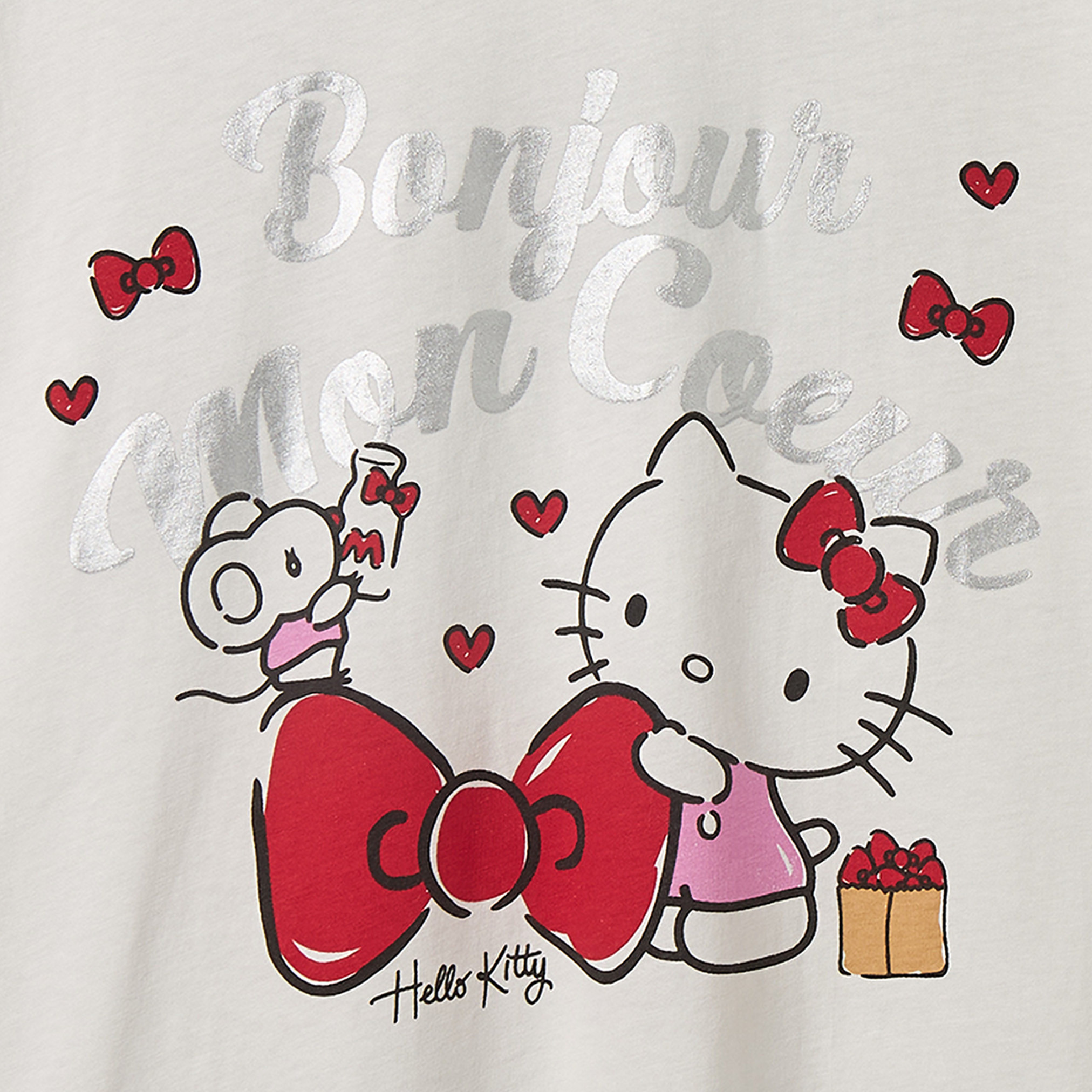 Sanrio Crew Neck Short Sleeves T-shirt with Hello Kitty Print-girls-clothing-tshirts-image-4