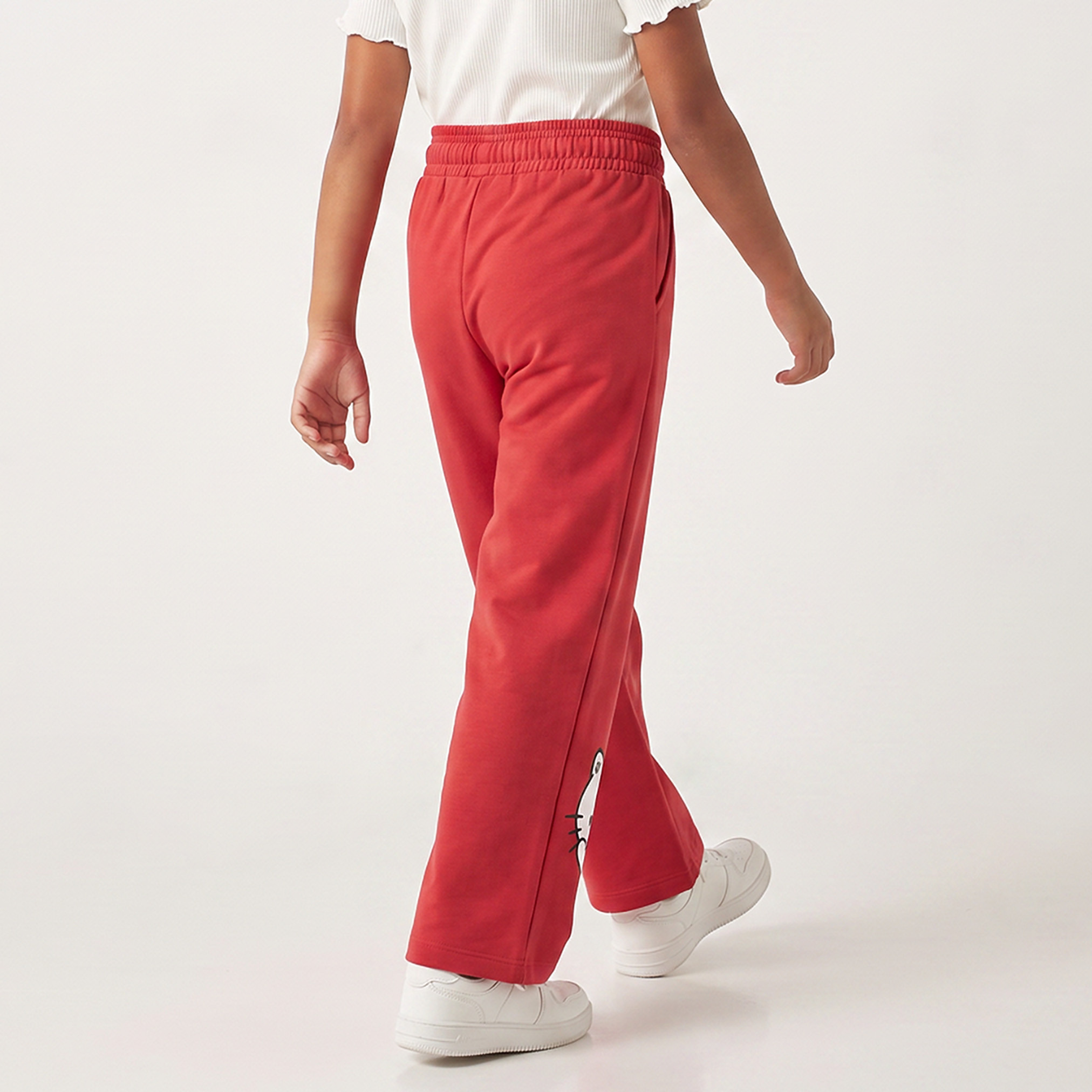 Sanrio Trousers with Hello Kitty Print, Drawstring Waist-girls-clothing-bottoms-trousers-image-2