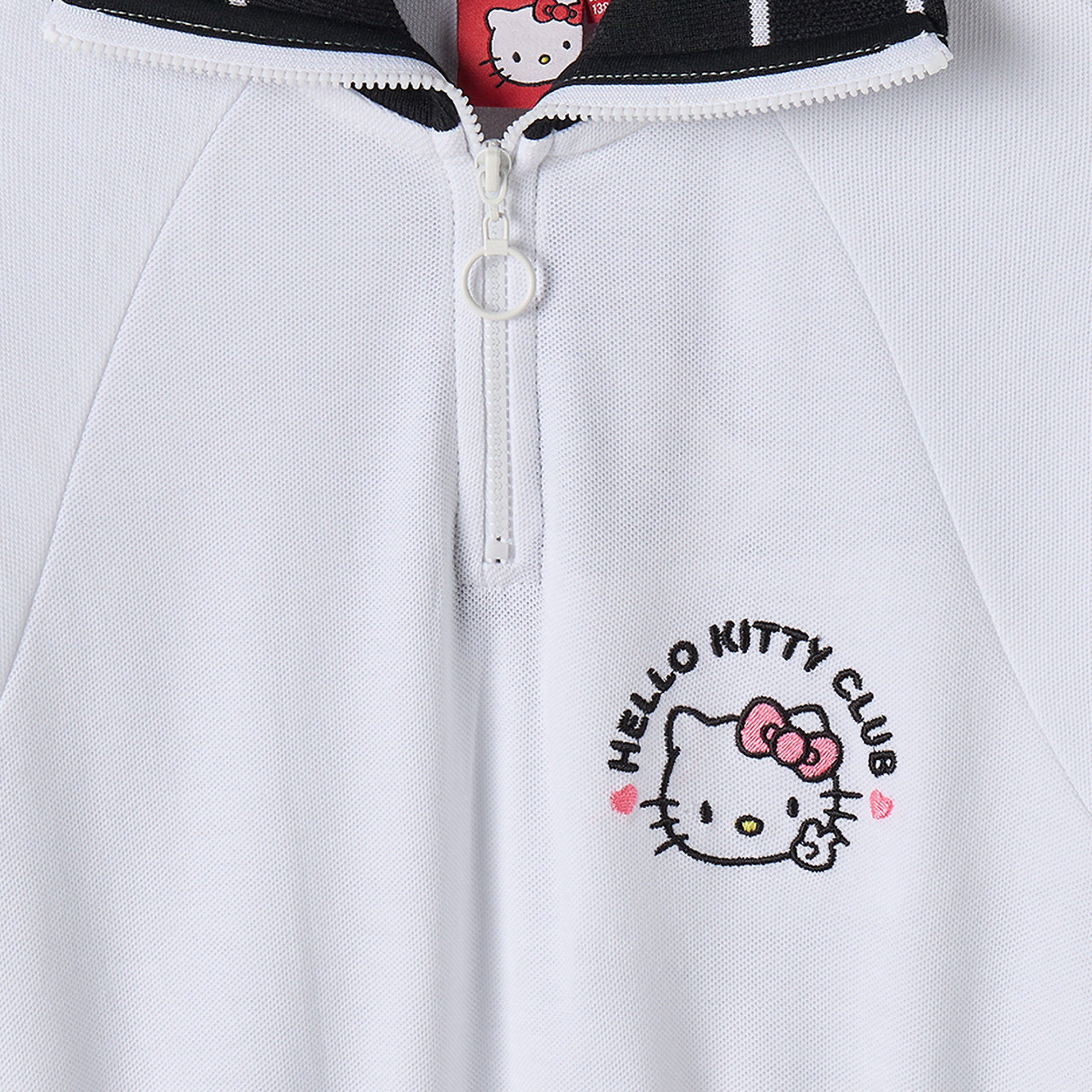 Sanrio Collared Short Sleeves Knee Length Dress with Hello Kitty Embroidery-girls-clothing-dressesandjumpsuits-image-3
