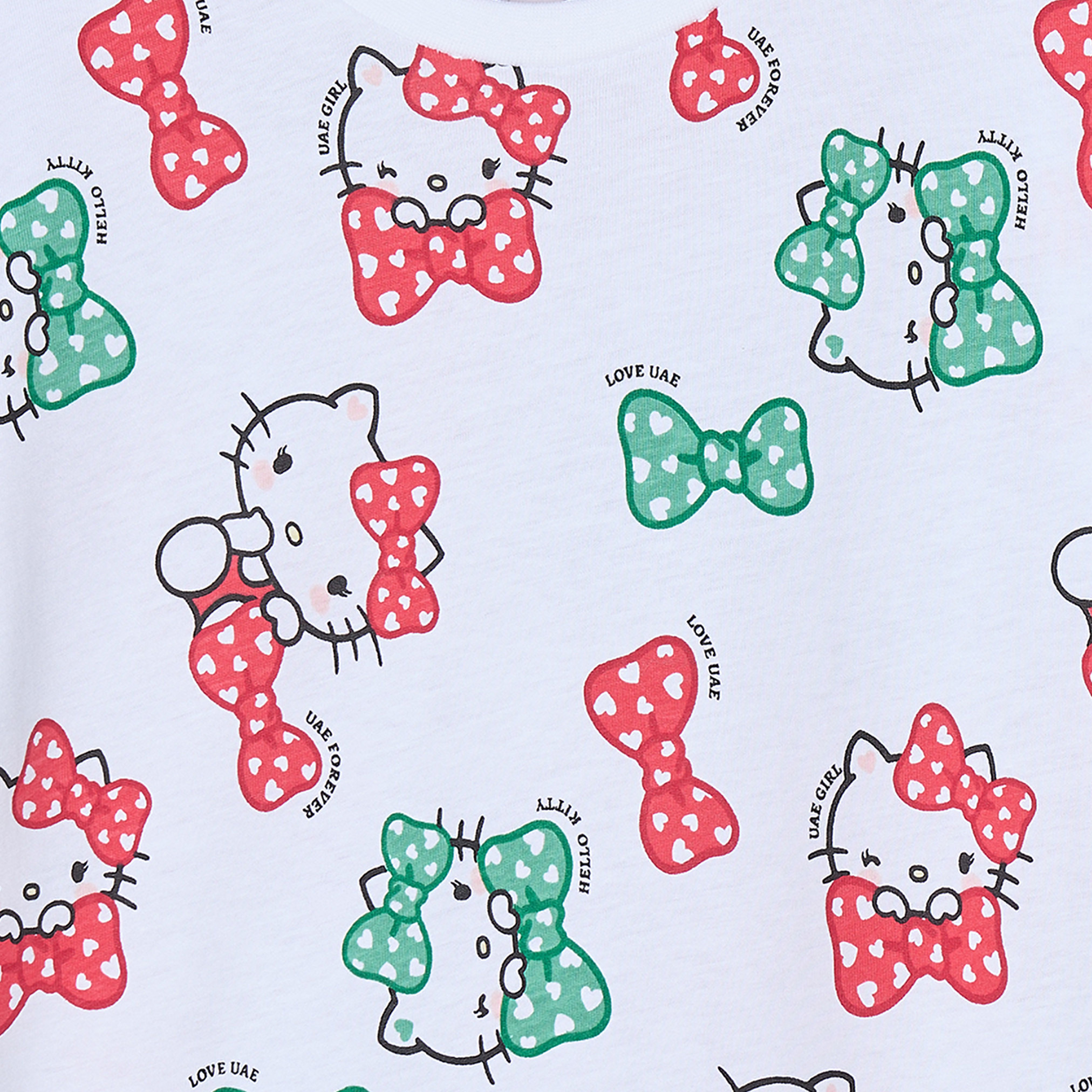 Sanrio Round Neck Long Sleeves Knee Length Dress with UAE National Day Print-girls-clothing-dressesandjumpsuits-image-3