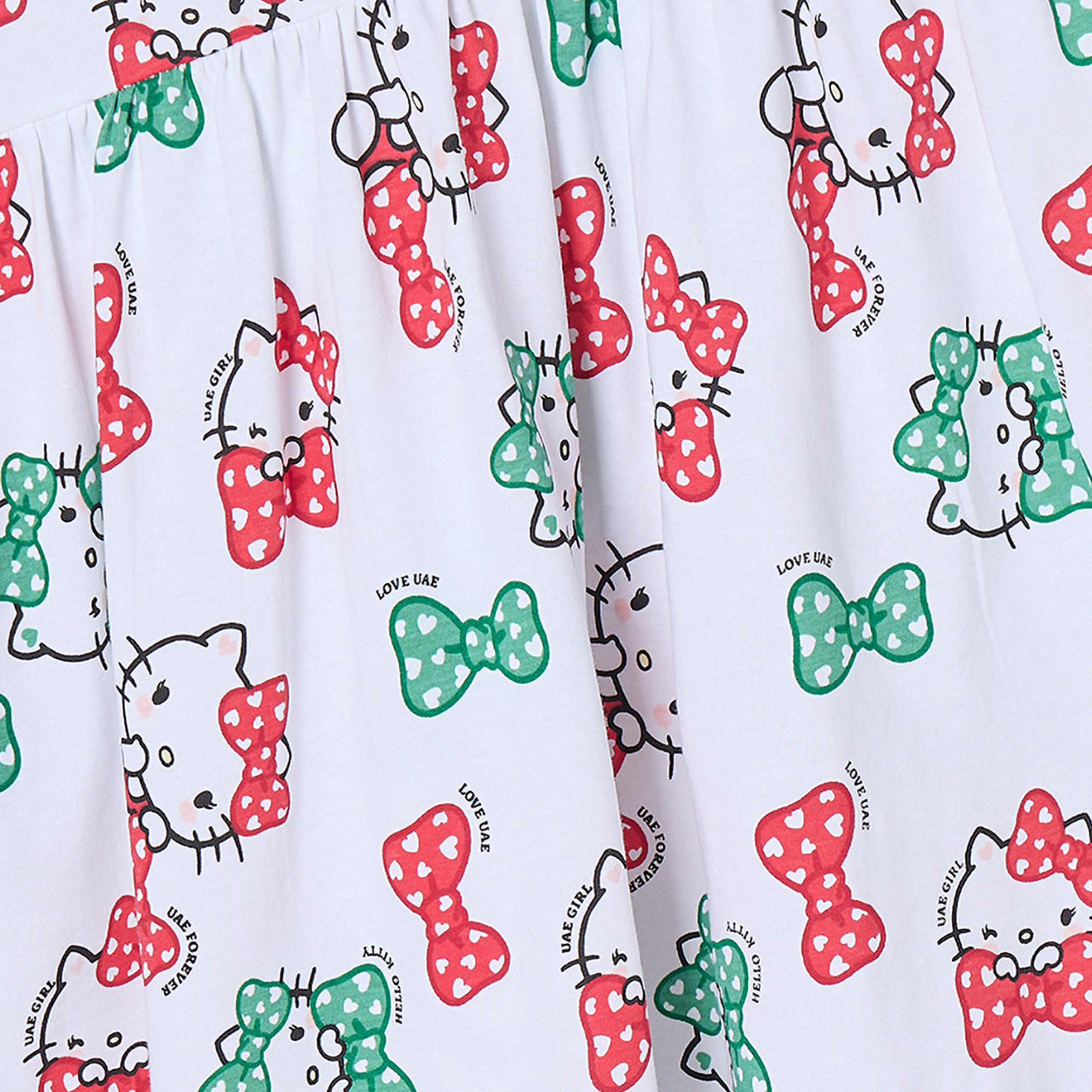 Sanrio Round Neck Long Sleeves Knee Length Dress with UAE National Day Print-girls-clothing-dressesandjumpsuits-image-4