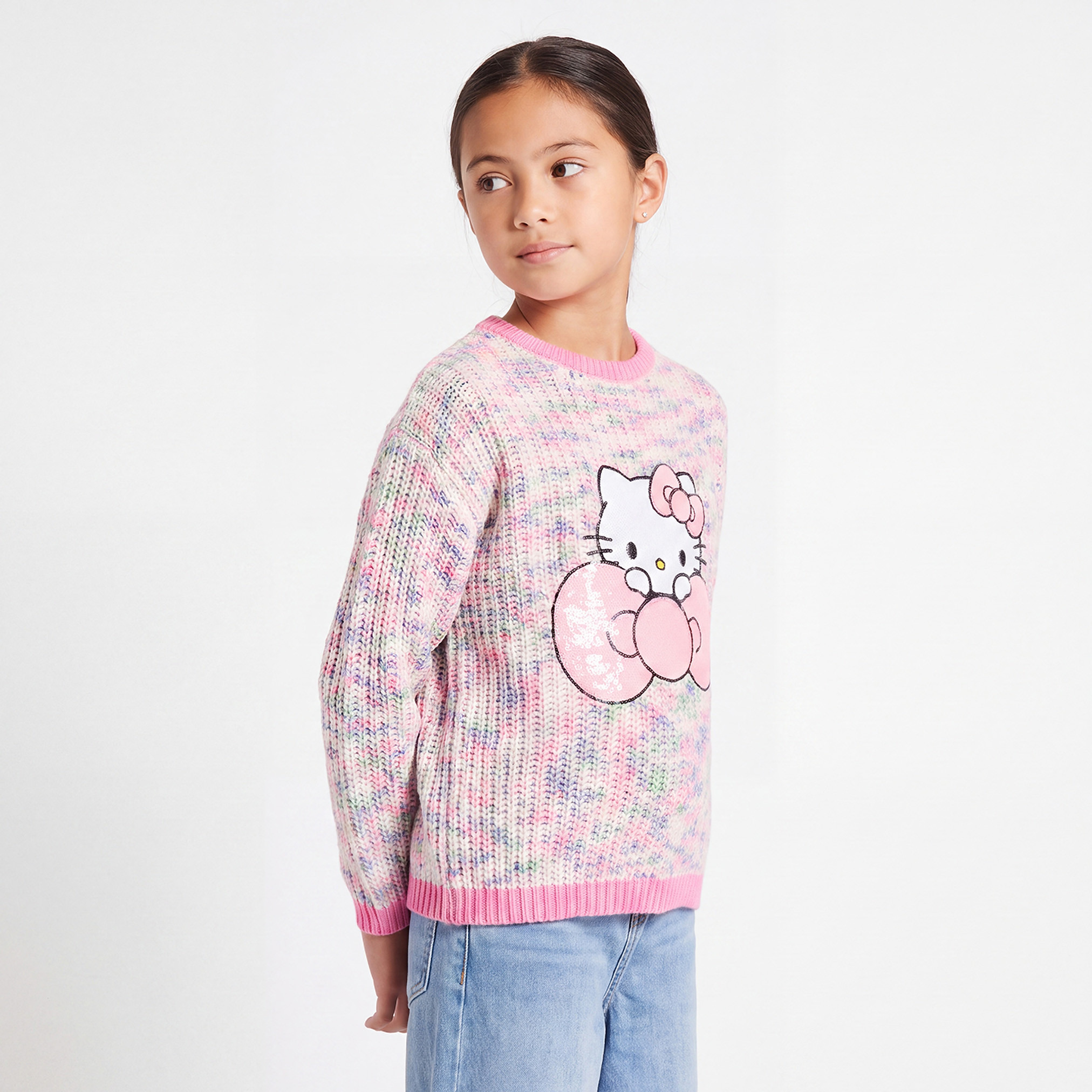 سويتر بأكمام طويلة مزين بطبعة هيلو كيتي من سانريو-girls-clothing-jumpersandcardigans-image-1