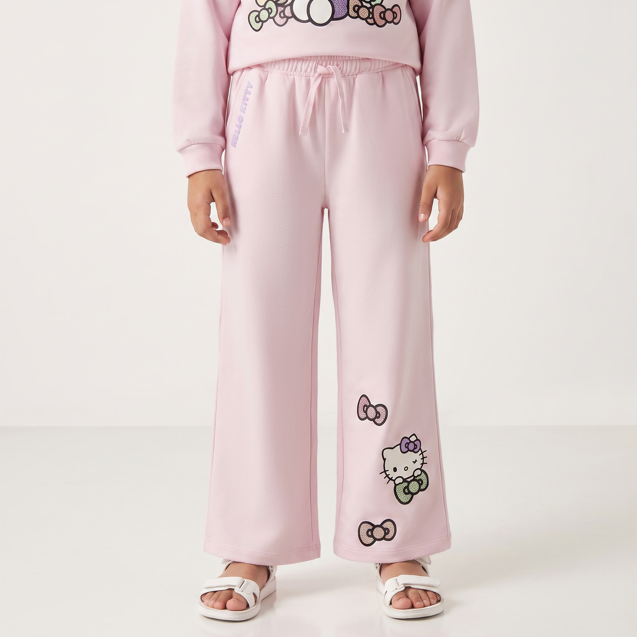 Sanrio Crew Neck Long Sleeves Sweatshirt and Pyjama Set with Hello Kitty Print-girls-clothing-setsandcoords-image-3