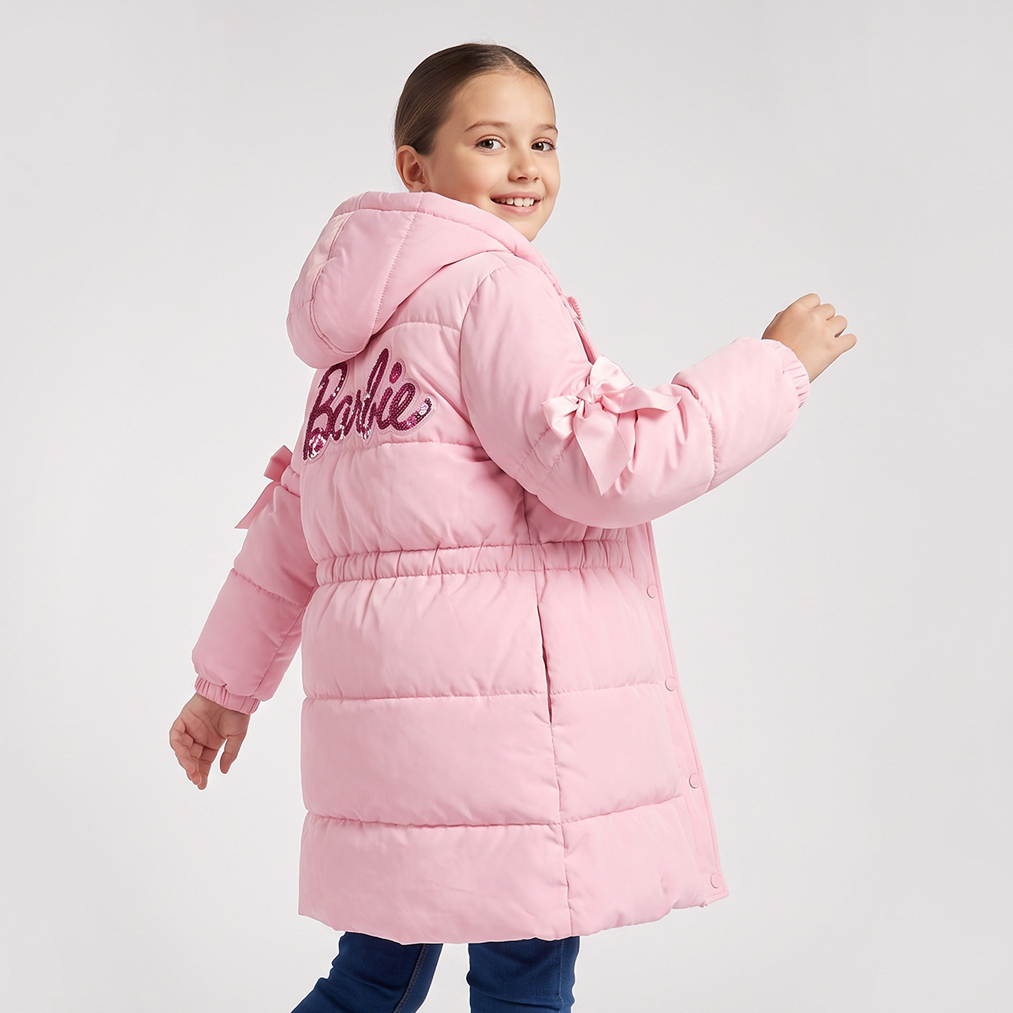 جاكيت بقبعة وتطريز شعار باربي-girls-clothing-winterwear-jacketsandcoats-image-3