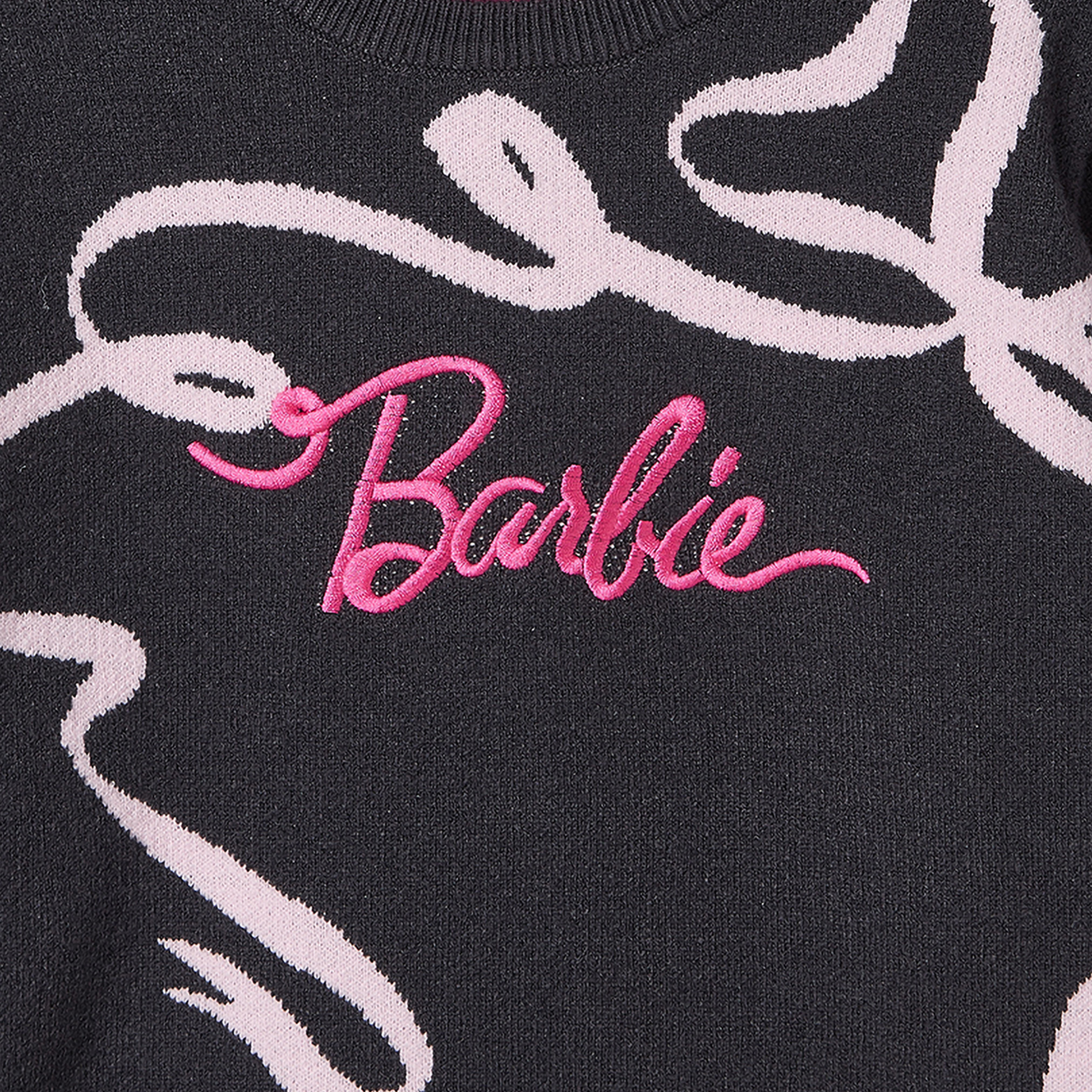 Crew Neck Long Sleeves Sweater and Pants Set with Barbie Embroidery-girls-clothing-setsandcoords-image-6