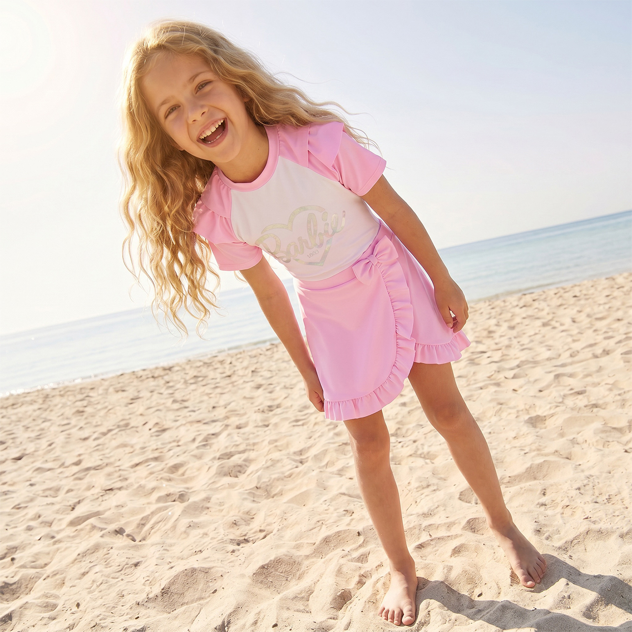 بدلة سباحة بطبعات باربي مع تنورة للبنات-boys-clothing-swimwear-image-5