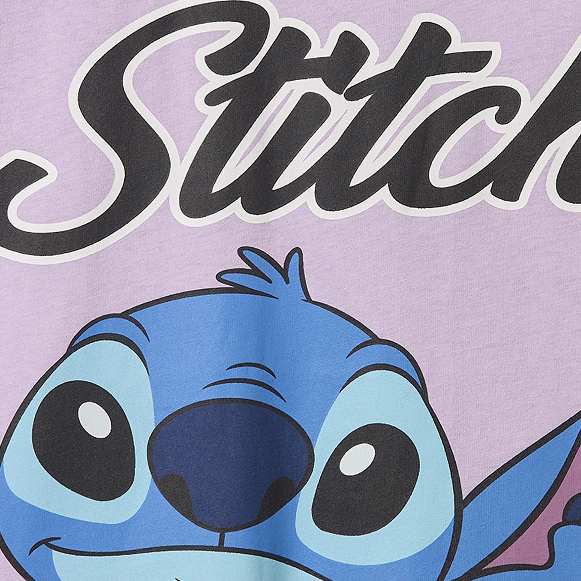 Disney Round Neck Short Sleeves T-shirt with Stitch Print-girls-clothing-tshirts-image-4