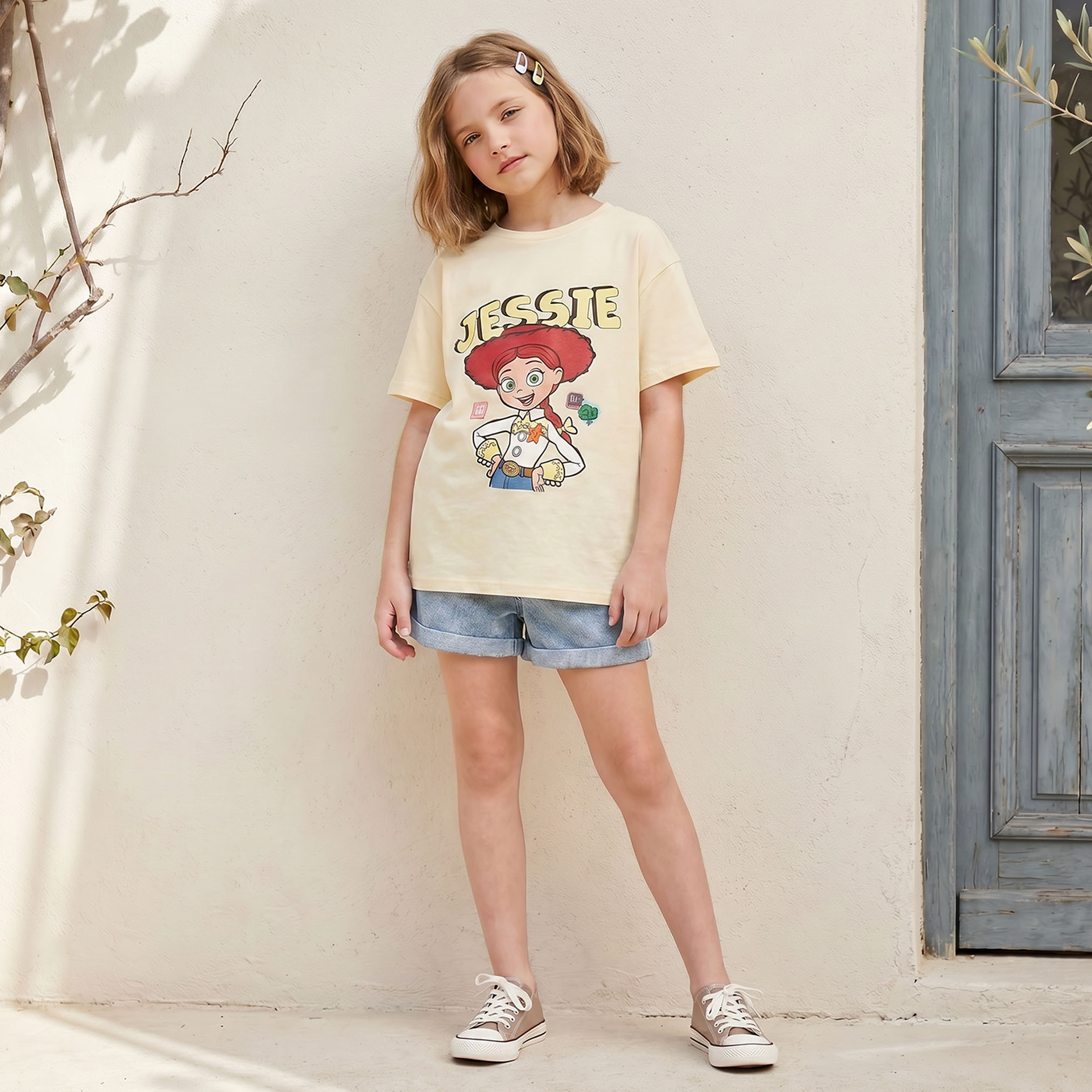 Disney Crew Neck Short Sleeves T-shirt with Toy Story Jessie Print-girls-clothing-tshirts-image-2
