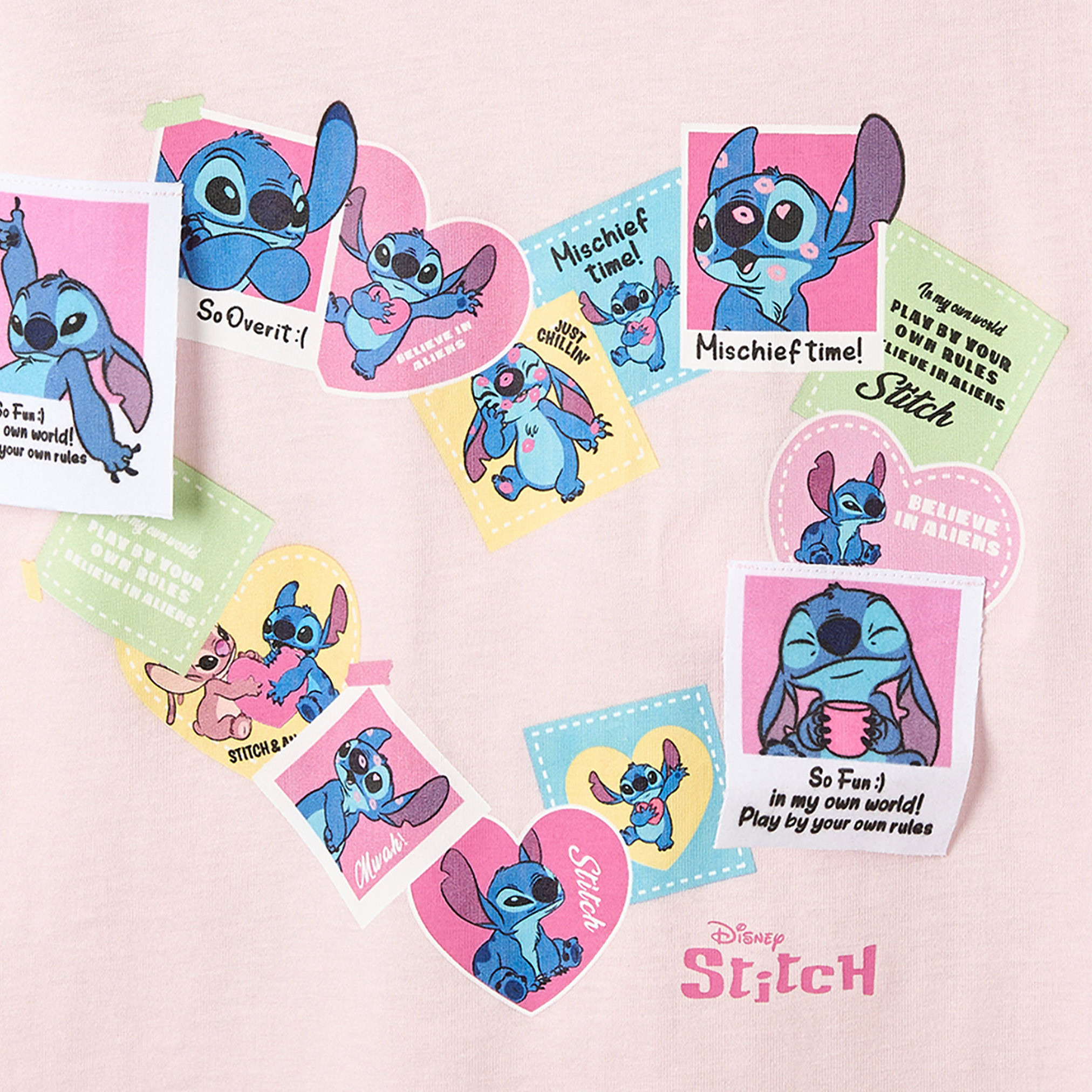 تيشيرت بياقة ضيقة وأكمام قصيرة وطبعات ستيتش من ديزني-girls-clothing-tshirts-image-4