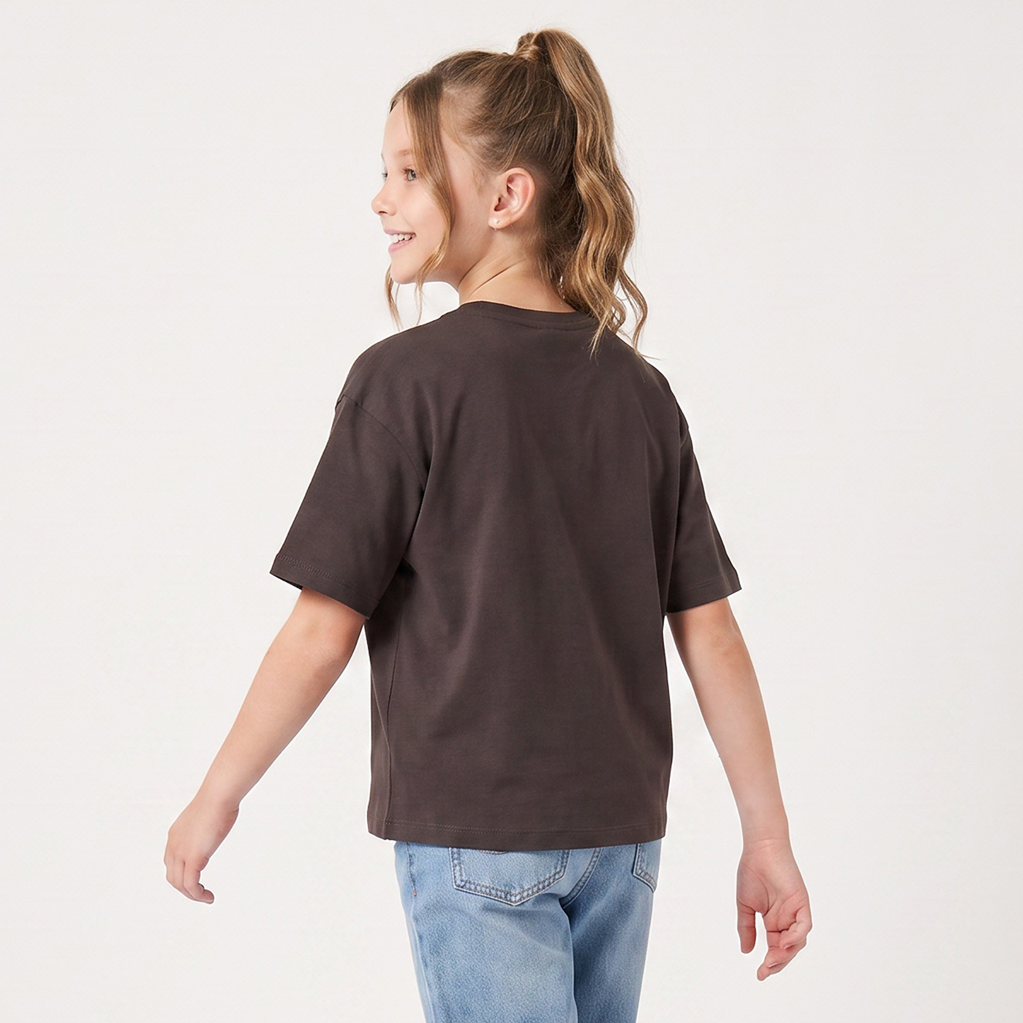 Disney Crew Neck Short Sleeves T-shirt with Stitch Print-girls-clothing-tshirts-image-3