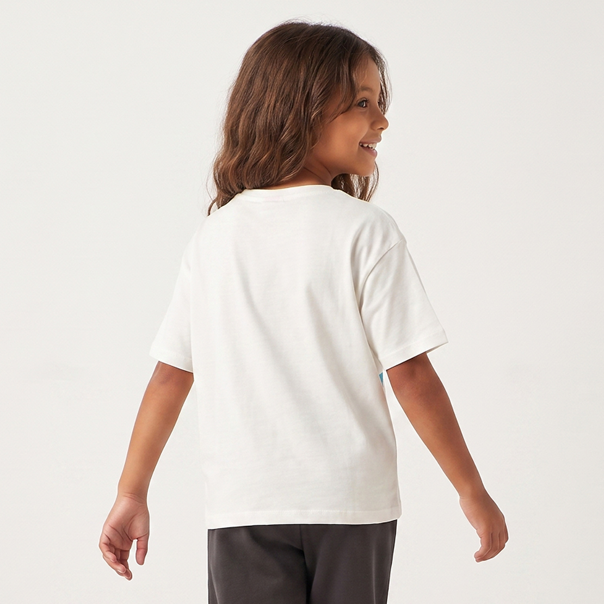 Disney Crew Neck Short Sleeves T-shirt with Stitch Print-girls-clothing-tshirts-image-2