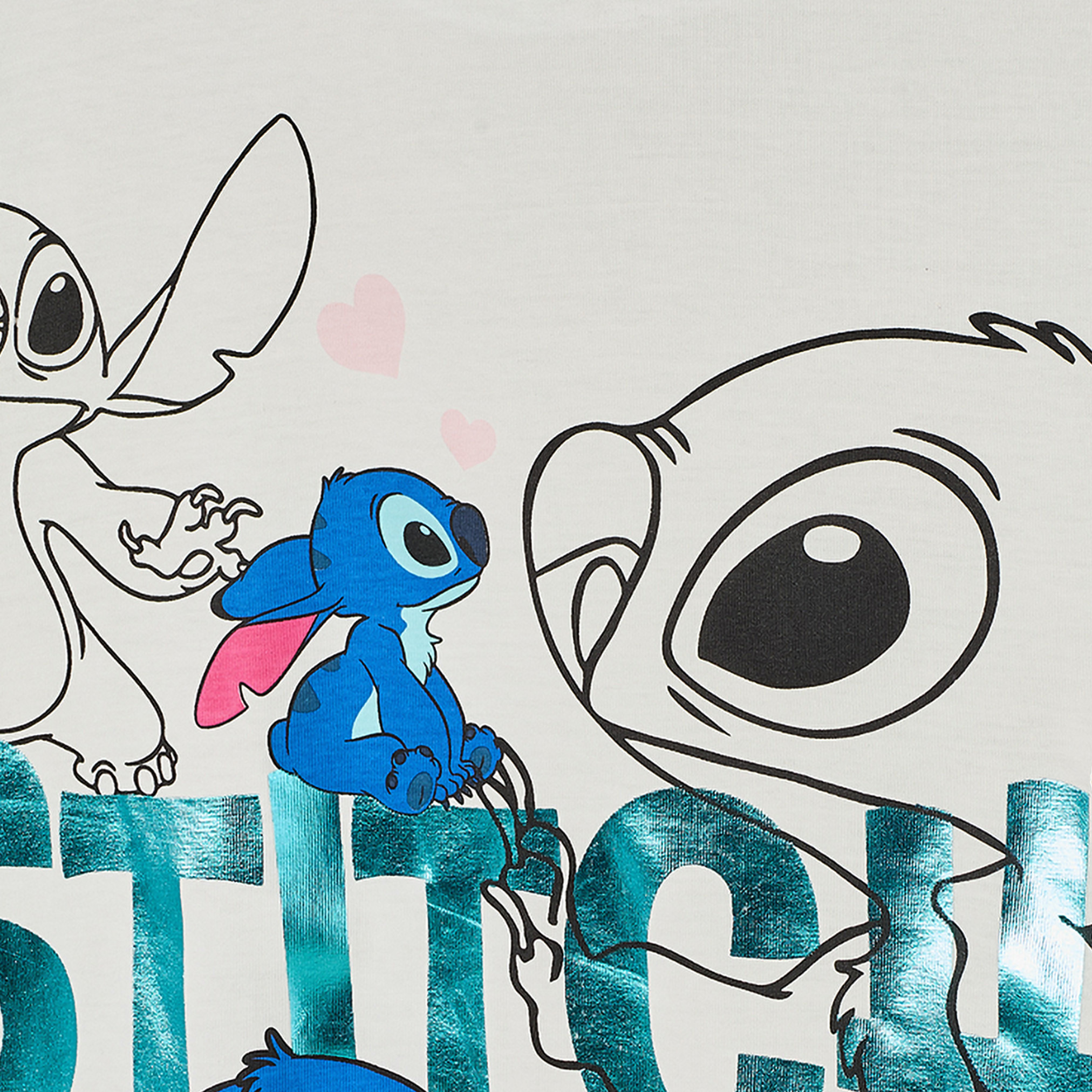 Disney Crew Neck Short Sleeves T-shirt with Stitch Print-girls-clothing-tshirts-image-4