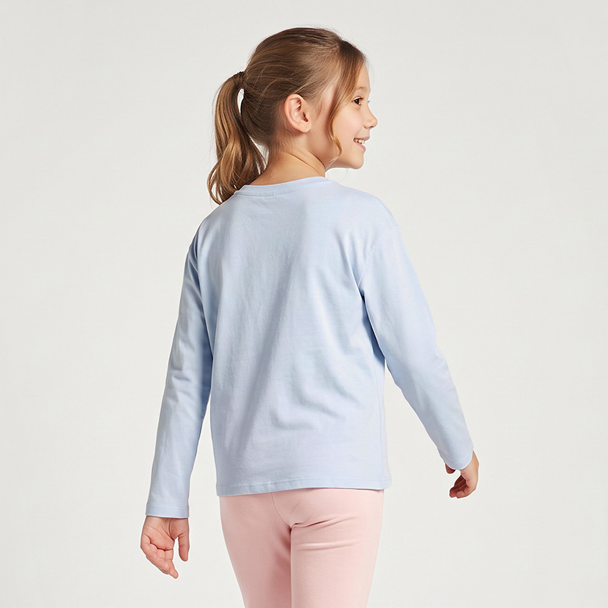 Disney Crew Neck Long Sleeves T-shirt with Stitch Print-girls-clothing-tshirts-image-3