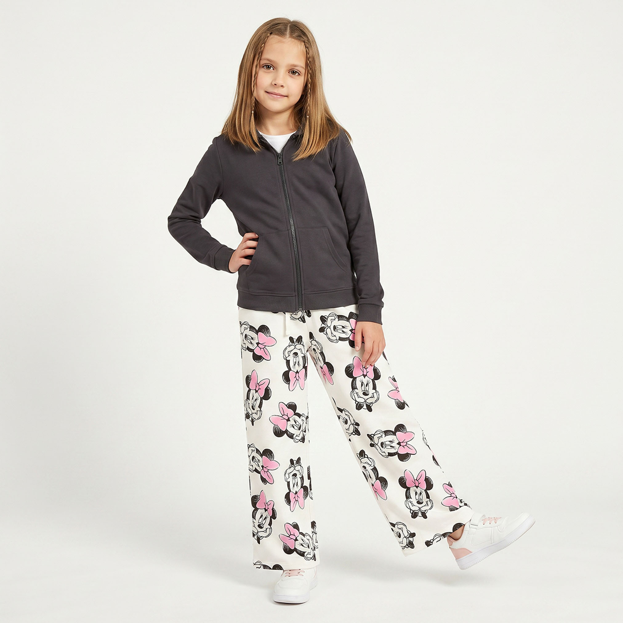 بنطلون رياضي بخصر مطاطي ورباط وطبعات ميني ماوس من ديزني-girls-clothing-bottoms-joggersandtrackpants-image-2
