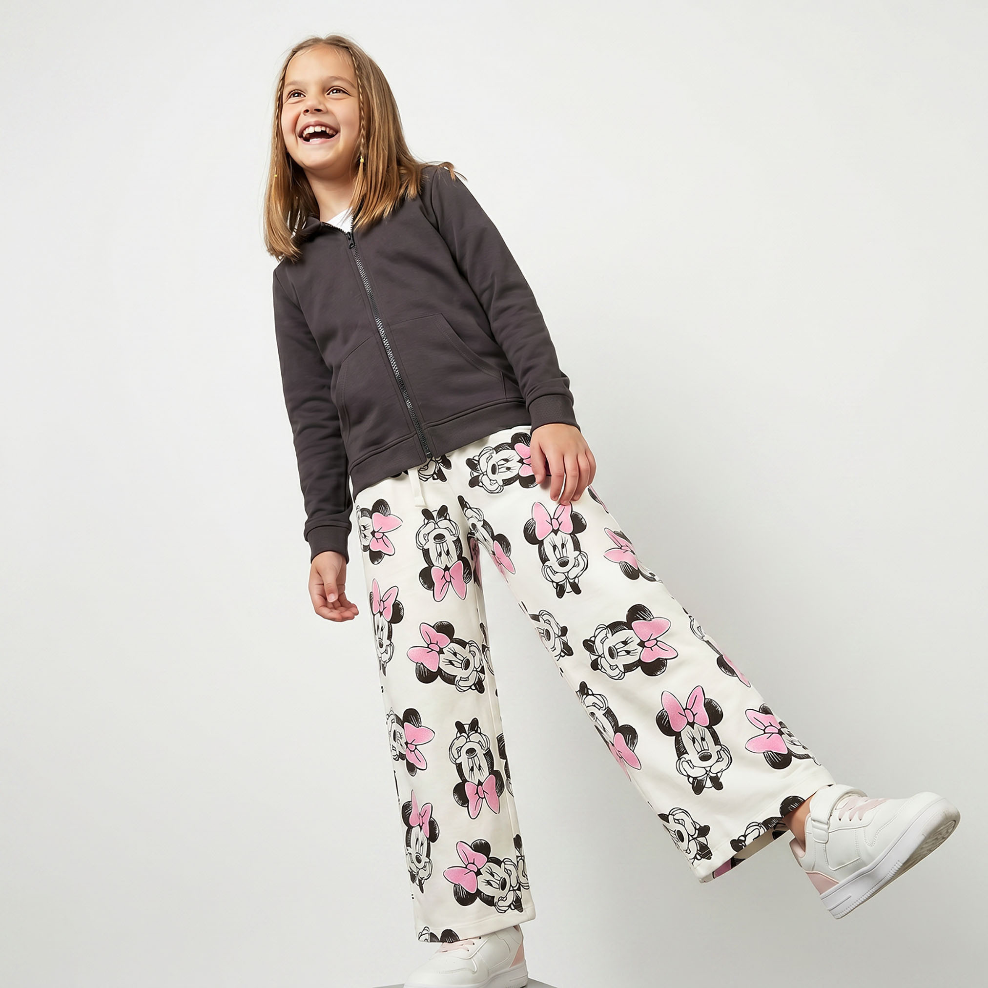 بنطلون رياضي بخصر مطاطي ورباط وطبعات ميني ماوس من ديزني-girls-clothing-bottoms-joggersandtrackpants-image-5