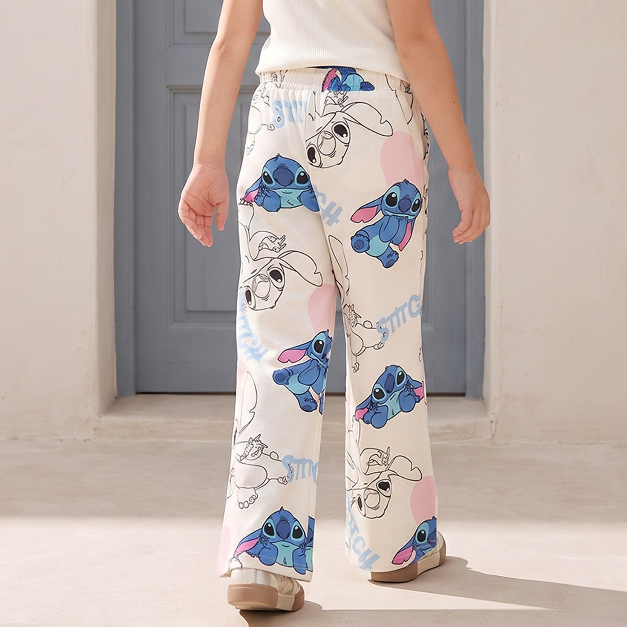 Disney Drawstring Waist Track Pants with Stitch Print-girls-clothing-bottoms-joggersandtrackpants-image-3