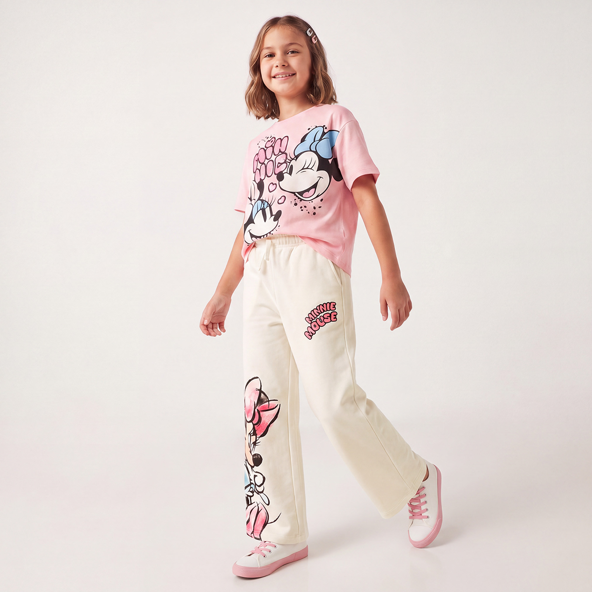 Disney Elasticated Drawstring Waist Track Pants with Minnie Mouse Print-girls-clothing-bottoms-joggersandtrackpants-image-3