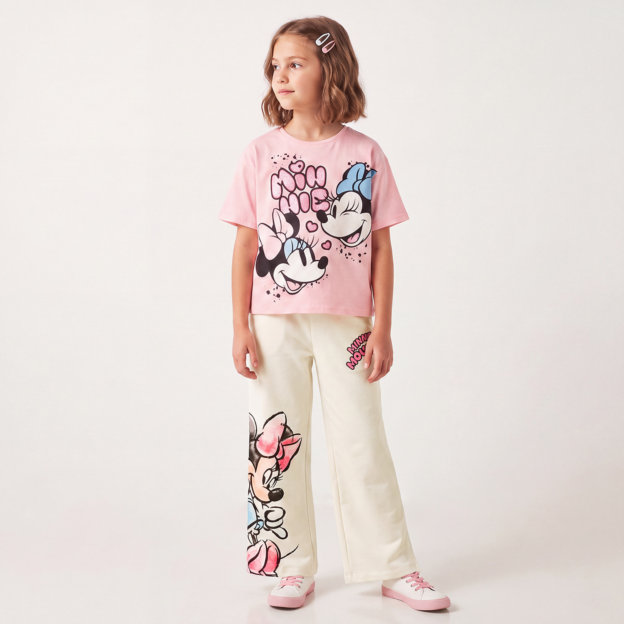 Disney Elasticated Drawstring Waist Track Pants with Minnie Mouse Print-girls-clothing-bottoms-joggersandtrackpants-image-4