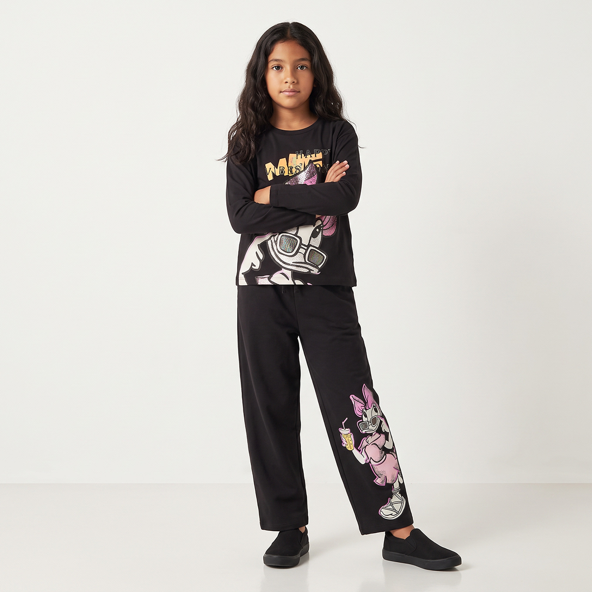 بنطلون رياضي بخصر مطاطي ورباط بطبعة ديزي داك-girls-clothing-bottoms-joggersandtrackpants-image-3