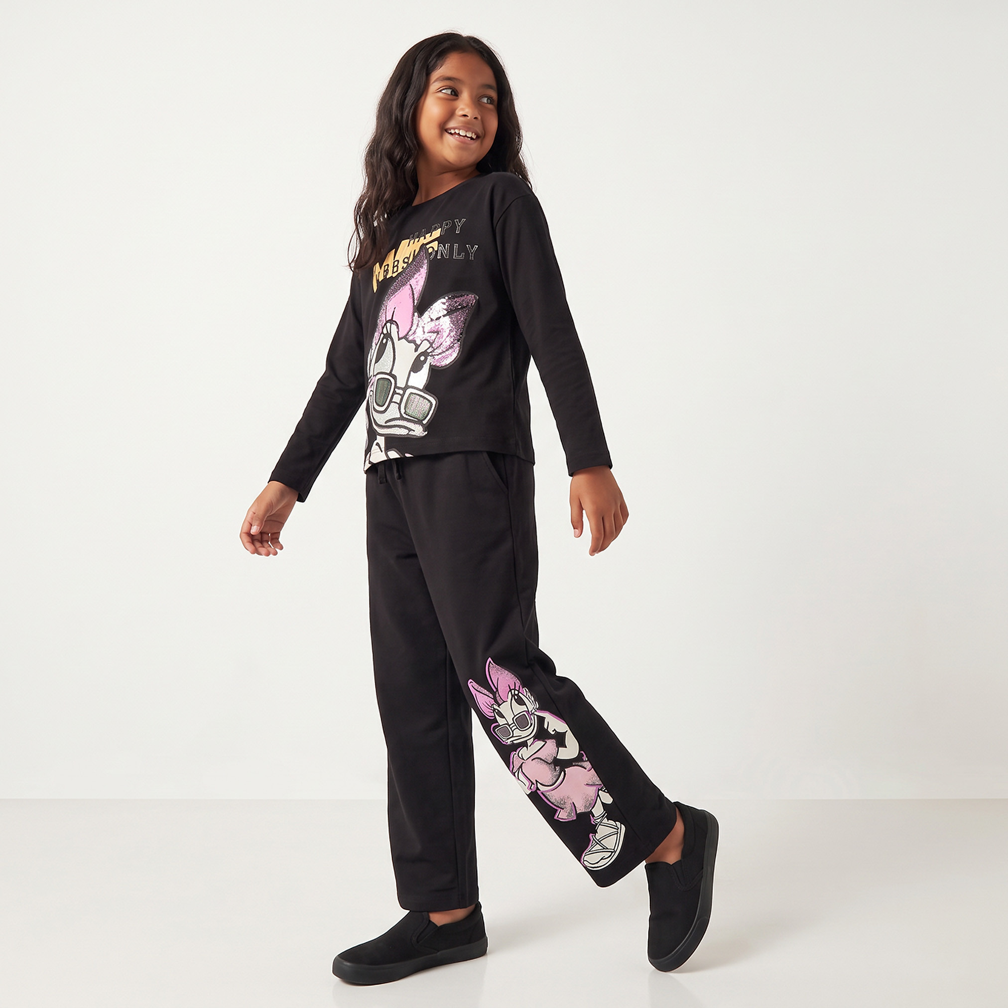 بنطلون رياضي بخصر مطاطي ورباط بطبعة ديزي داك-girls-clothing-bottoms-joggersandtrackpants-image-5
