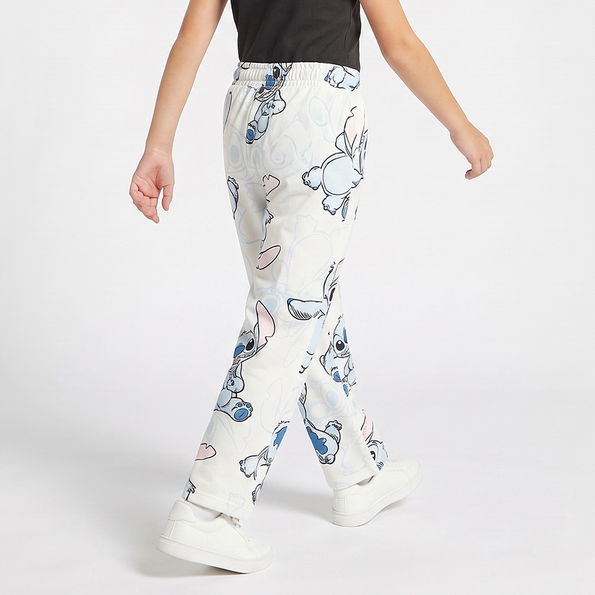 Disney Drawstring Waist Track Pants with Stitch Print-girls-clothing-bottoms-joggersandtrackpants-image-3