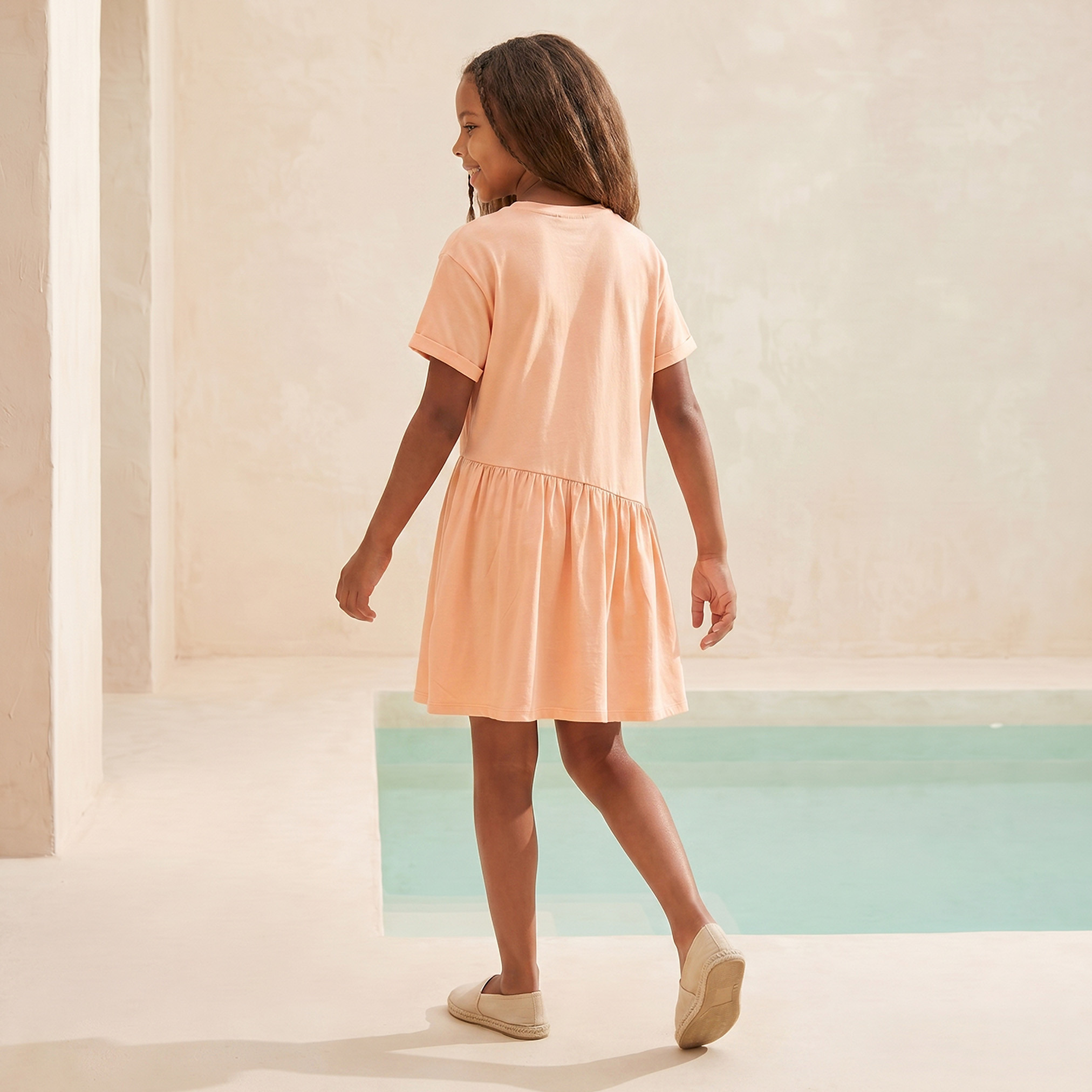 Disney Round Neck Short Sleeves Knee Length A-line Dress with Minnie Mouse Print-girls-clothing-dressesandjumpsuits-image-2