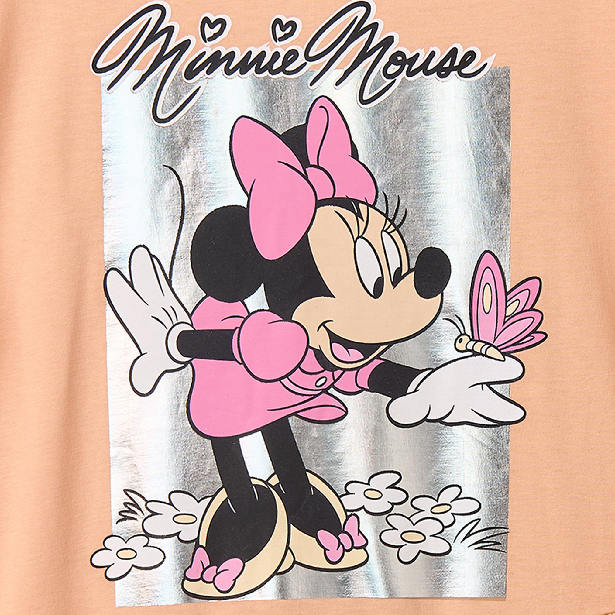 Disney Round Neck Short Sleeves Knee Length A-line Dress with Minnie Mouse Print-girls-clothing-dressesandjumpsuits-image-3
