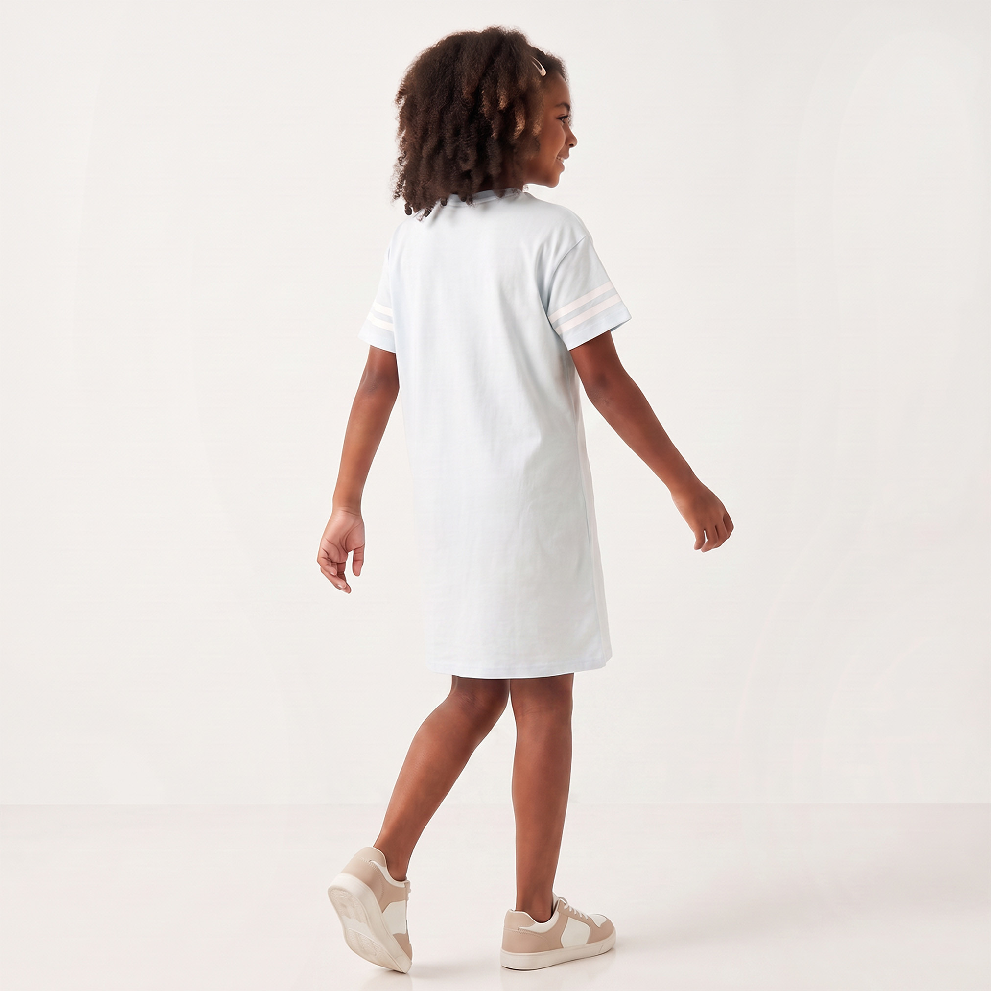 Disney Round Neck Short Sleeves Knee Length T-shirt Dress with Stitch Print-girls-clothing-dressesandjumpsuits-image-2