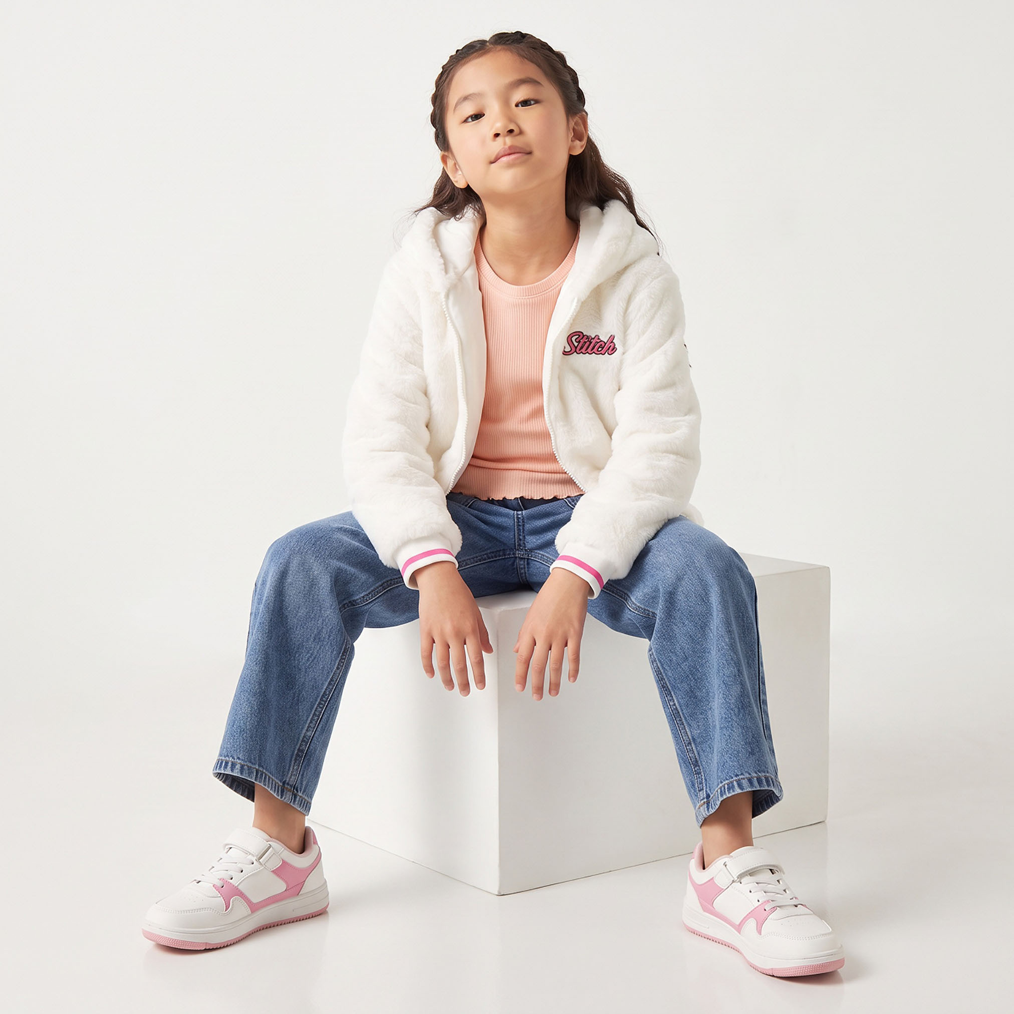 Disney Stitch Embroidered Jacket with Hood-girls-clothing-winterwear-jacketsandcoats-image-5